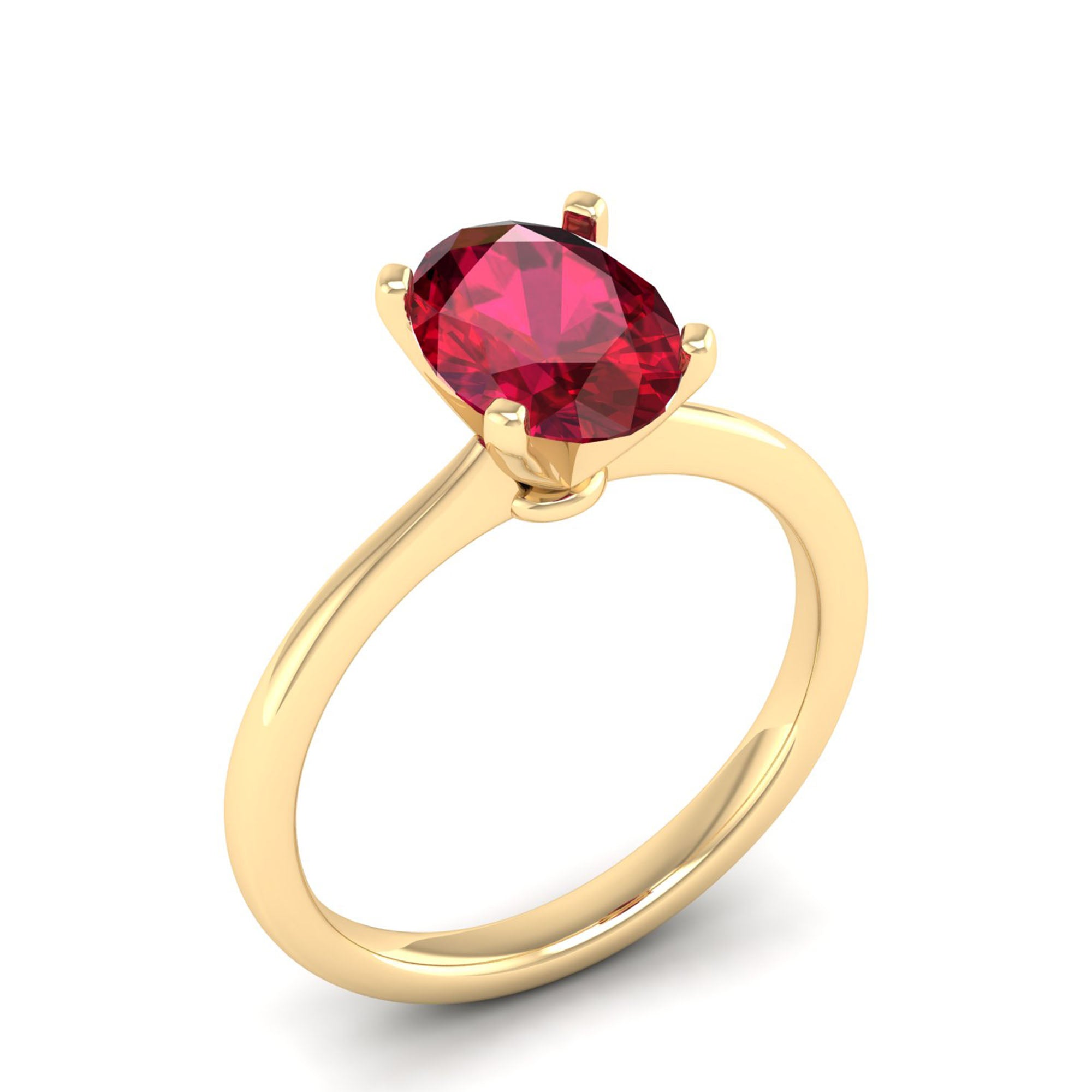 Celestar Classic Oval Ruby Solitaire Ring 2.0 Carat