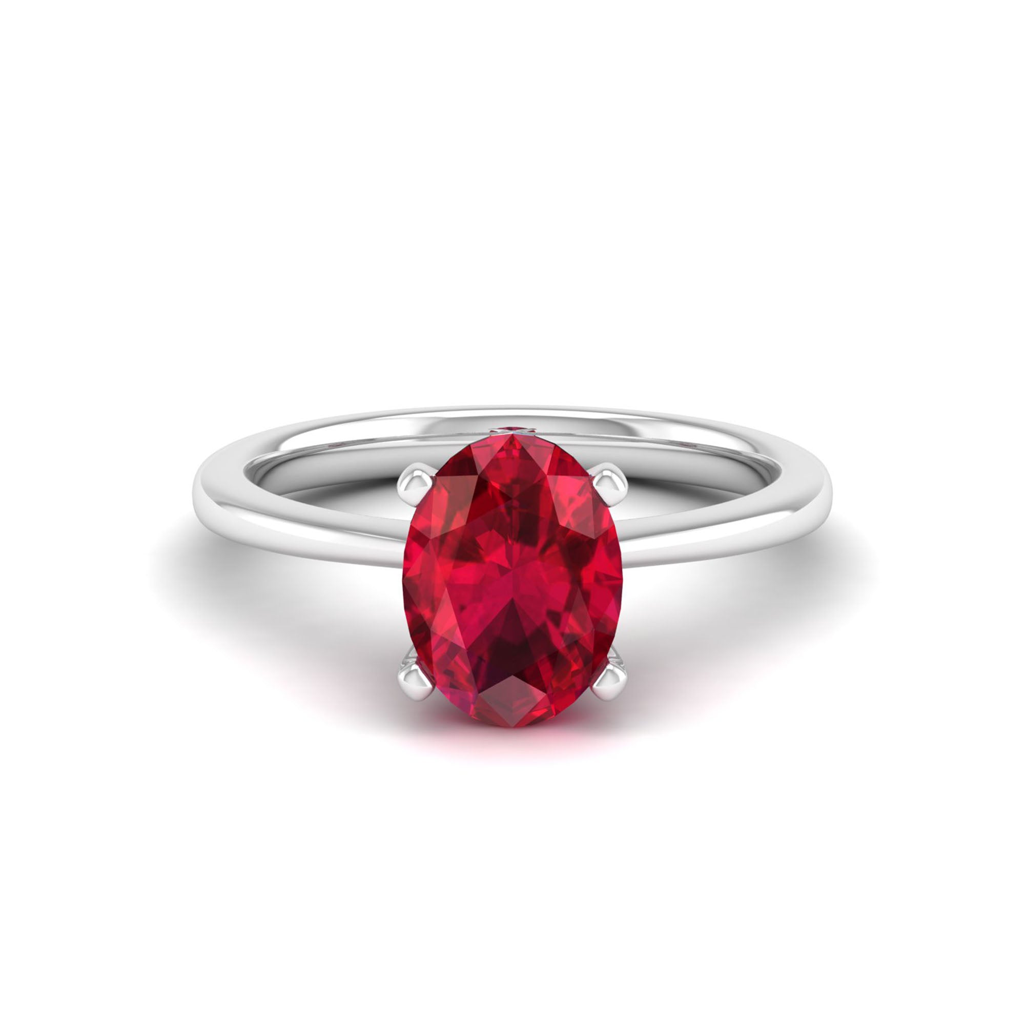 Celestar Classic Oval Ruby Solitaire Ring 2.0 Carat