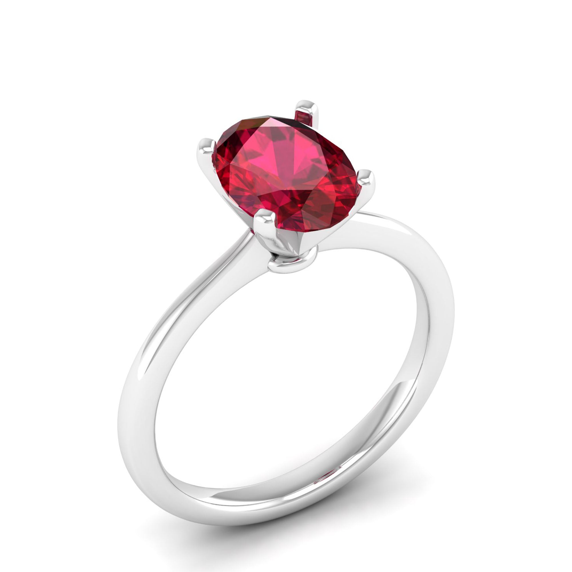 Celestar Classic Oval Ruby Solitaire Ring 2.0 Carat