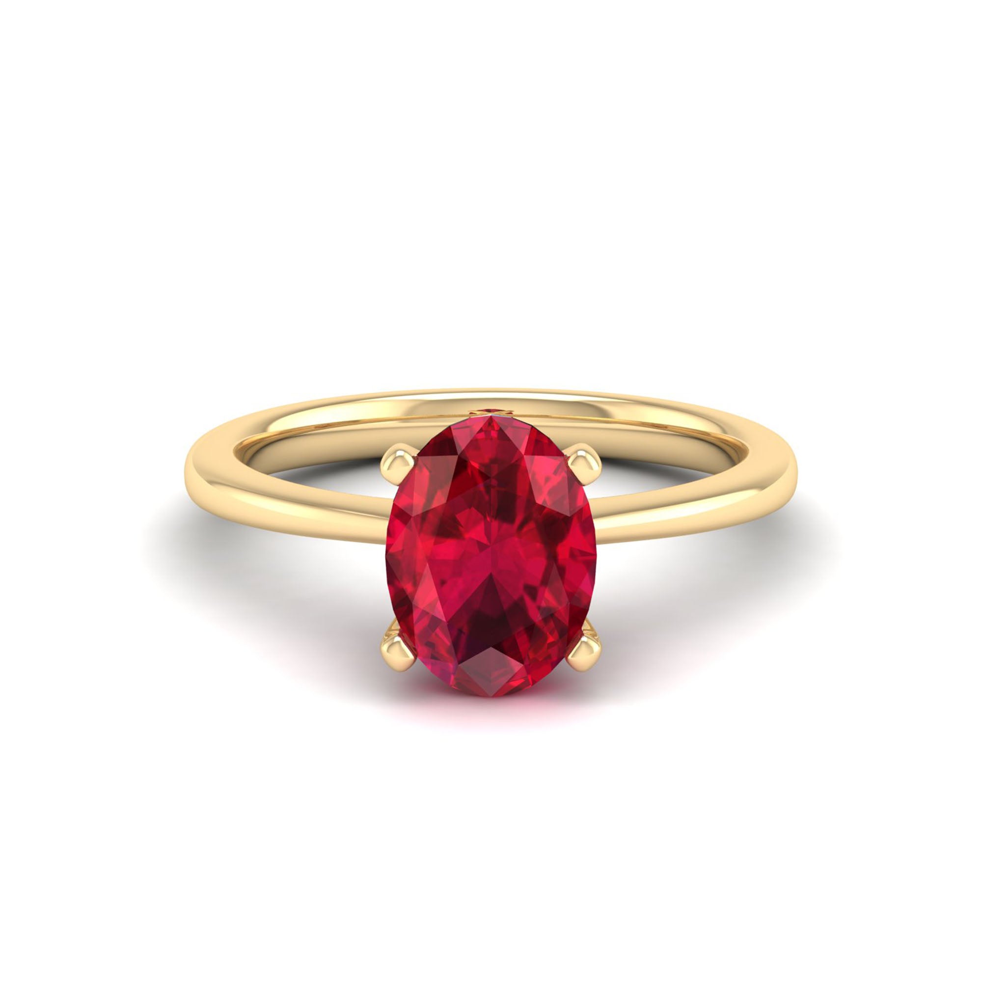 Celestar Classic Oval Ruby Solitaire Ring 2.0 Carat