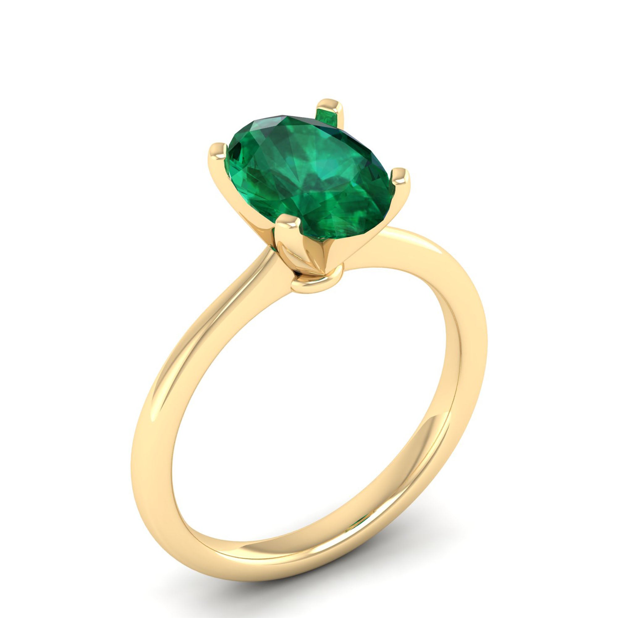 Celestar Classic Oval Emerald Solitaire Ring 2.50 Carat