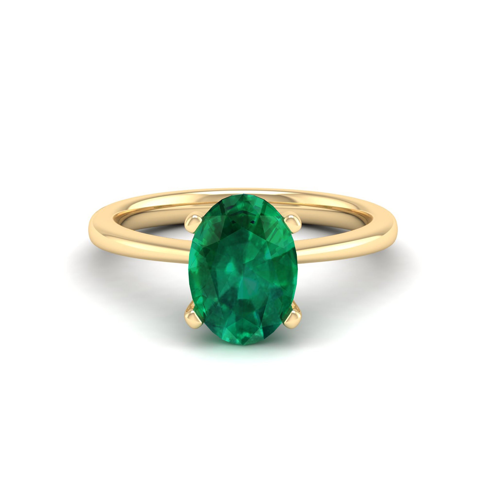 Celestar Classic Oval Emerald Solitaire Ring 2.50 Carat