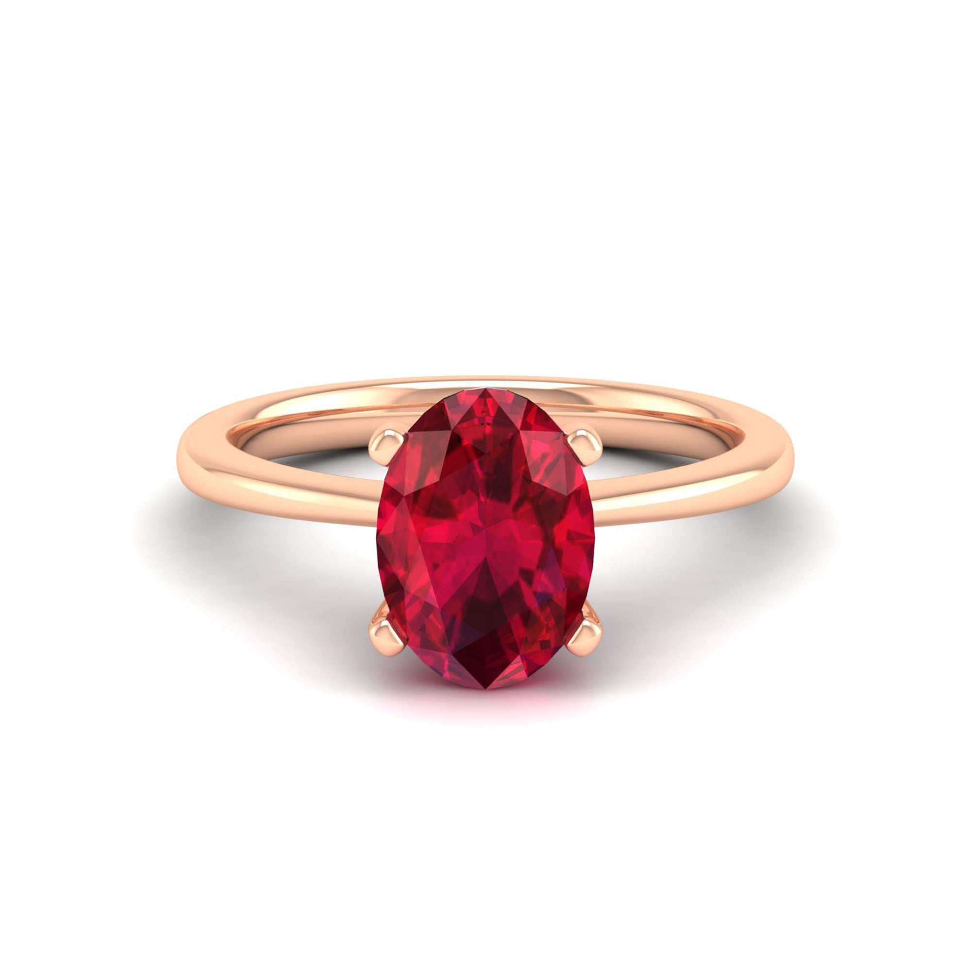Celestar Classic Oval Ruby Solitaire Ring 2.50 Carat