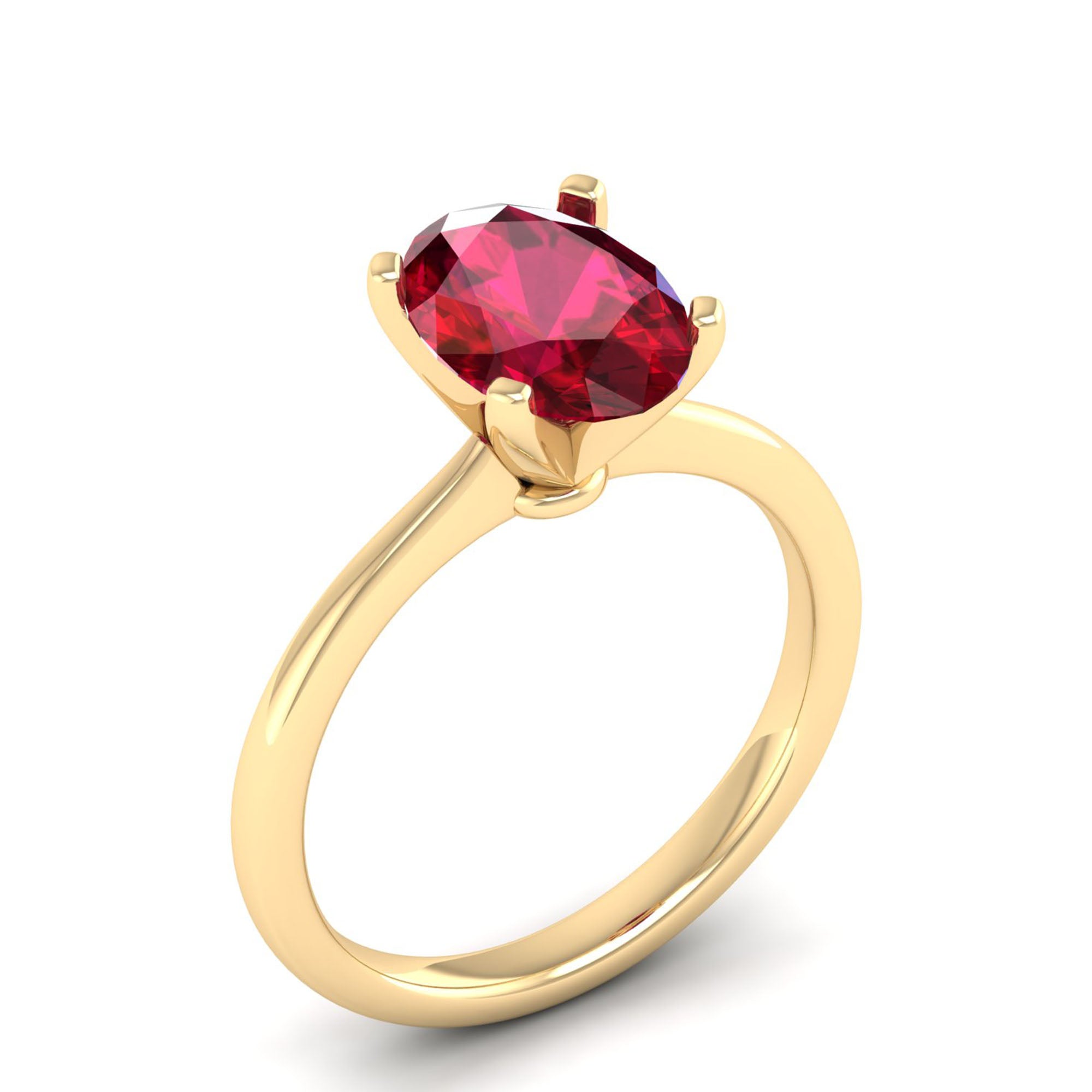 Celestar Classic Oval Ruby Solitaire Ring 2.50 Carat