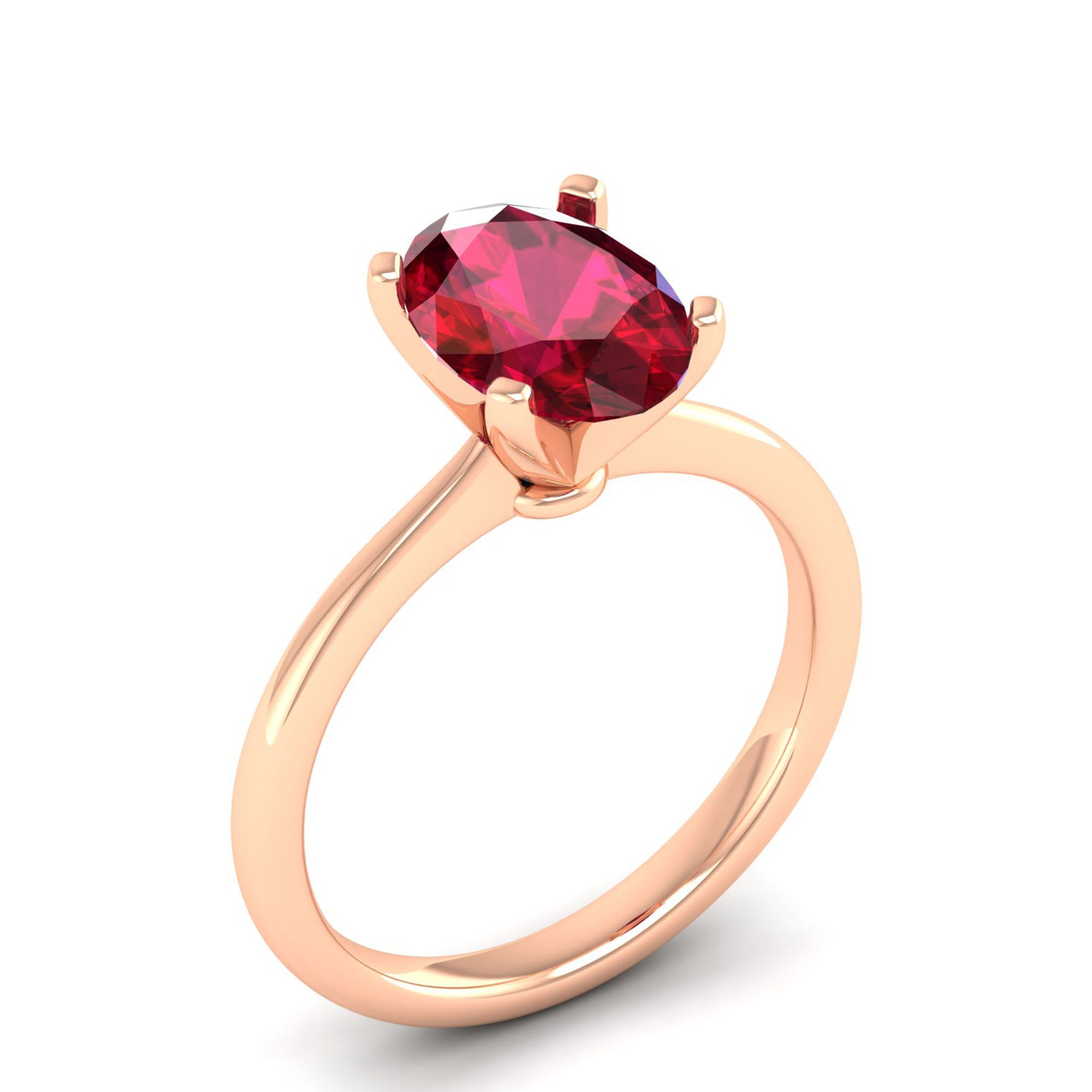Celestar Classic Oval Ruby Solitaire Ring 2.50 Carat
