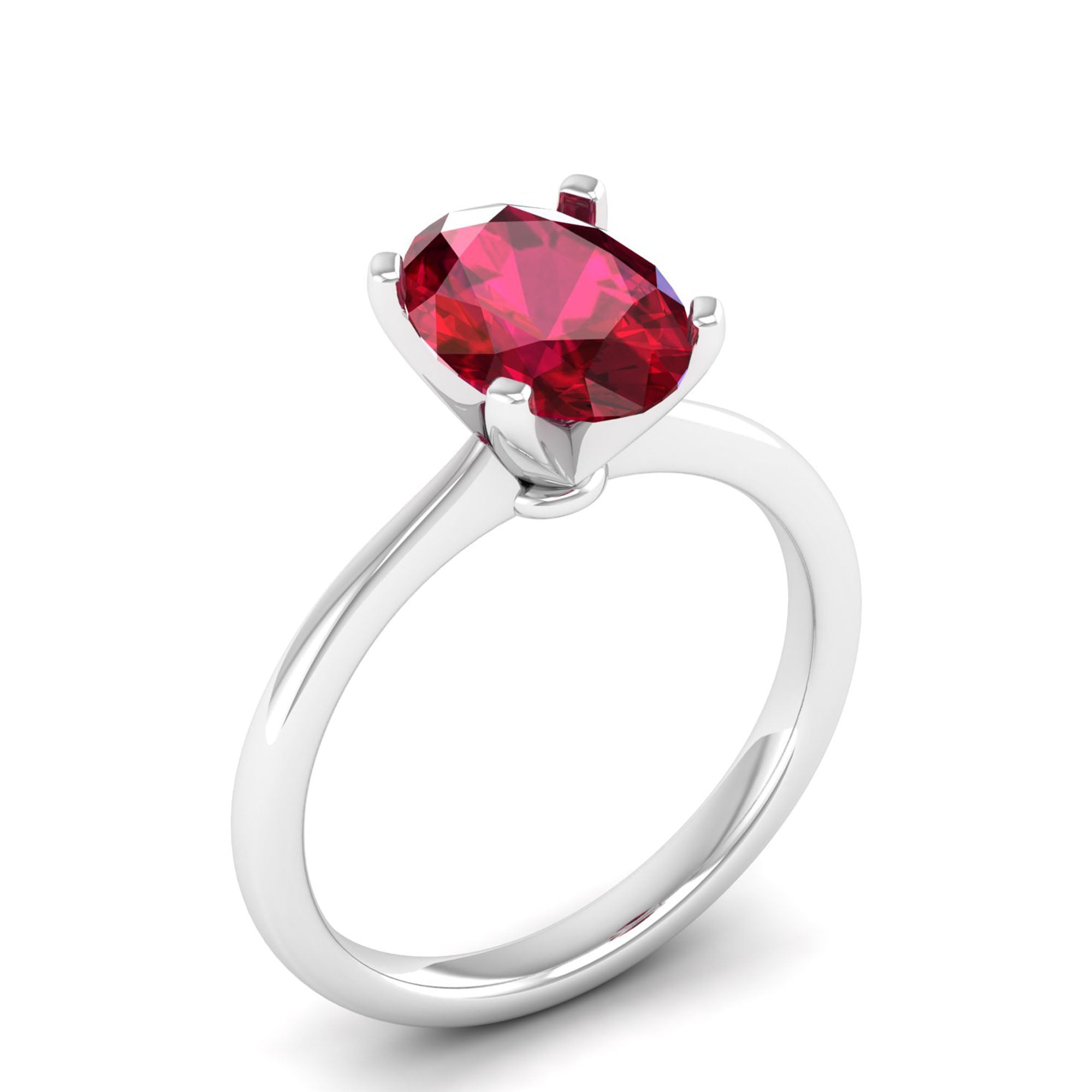 Celestar Classic Oval Ruby Solitaire Ring 2.50 Carat