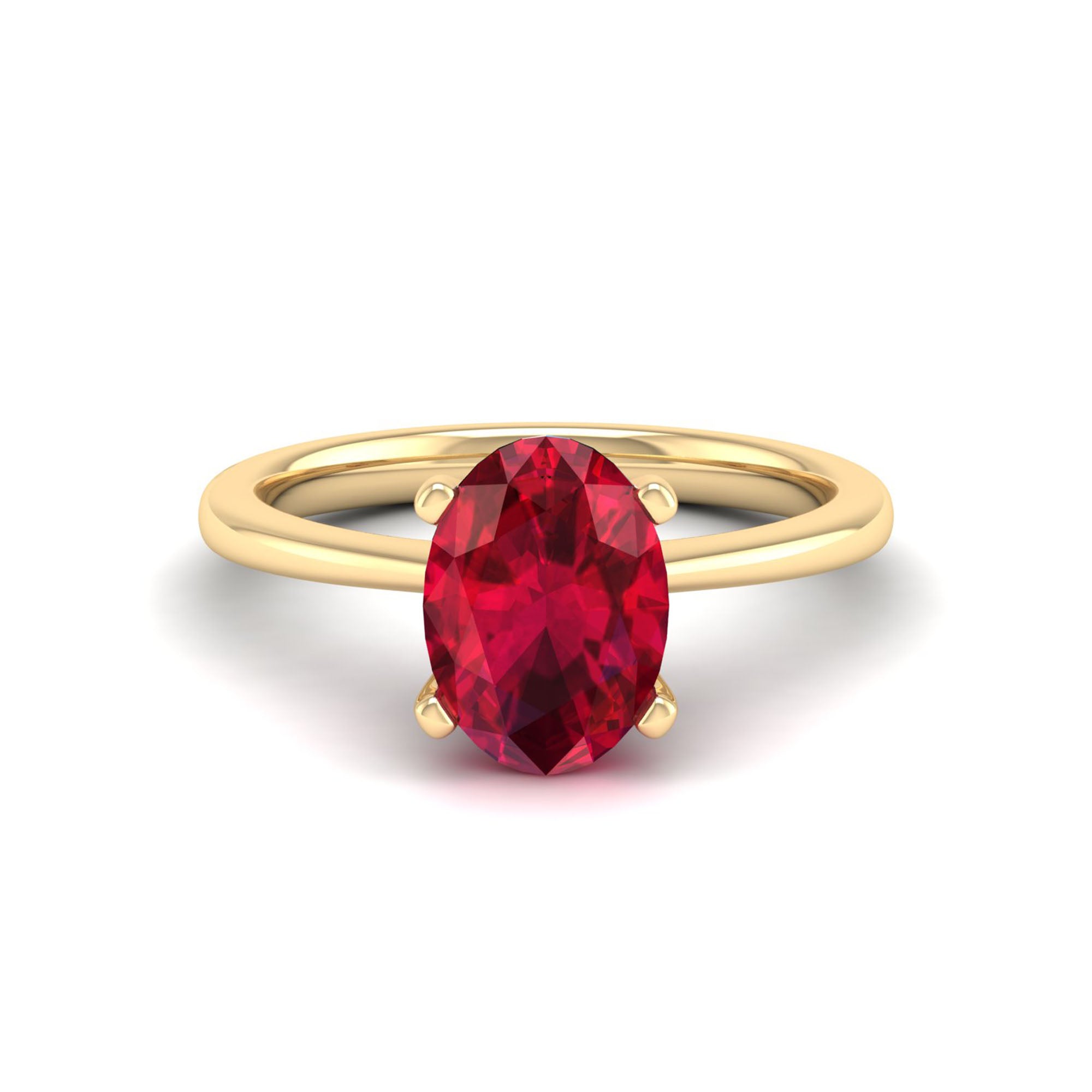 Celestar Classic Oval Ruby Solitaire Ring 2.50 Carat
