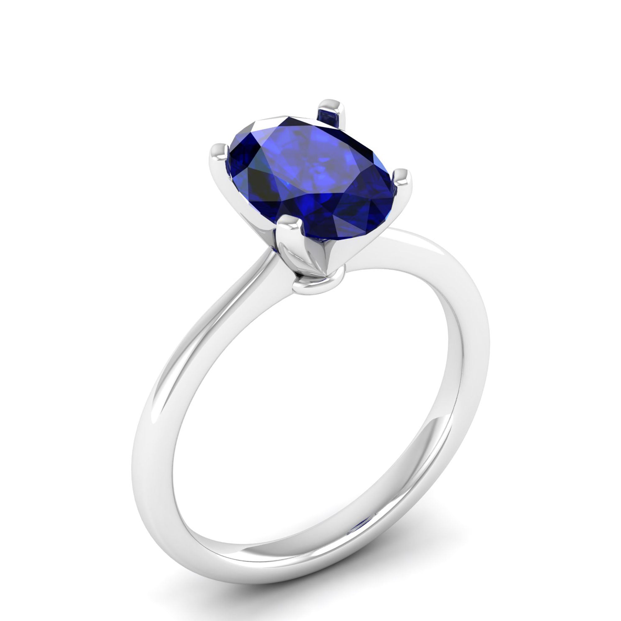 Celestar Classic Oval Sapphire Solitaire Ring 2.50 Carat