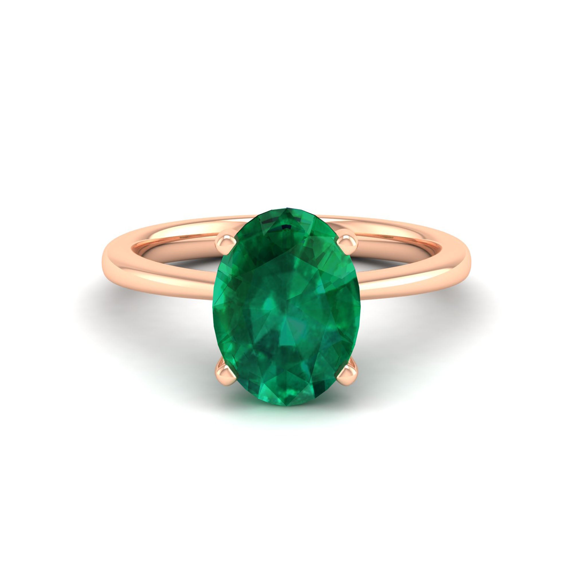 Celestar Classic Oval Emerald Solitaire Ring – 3.0 Carat