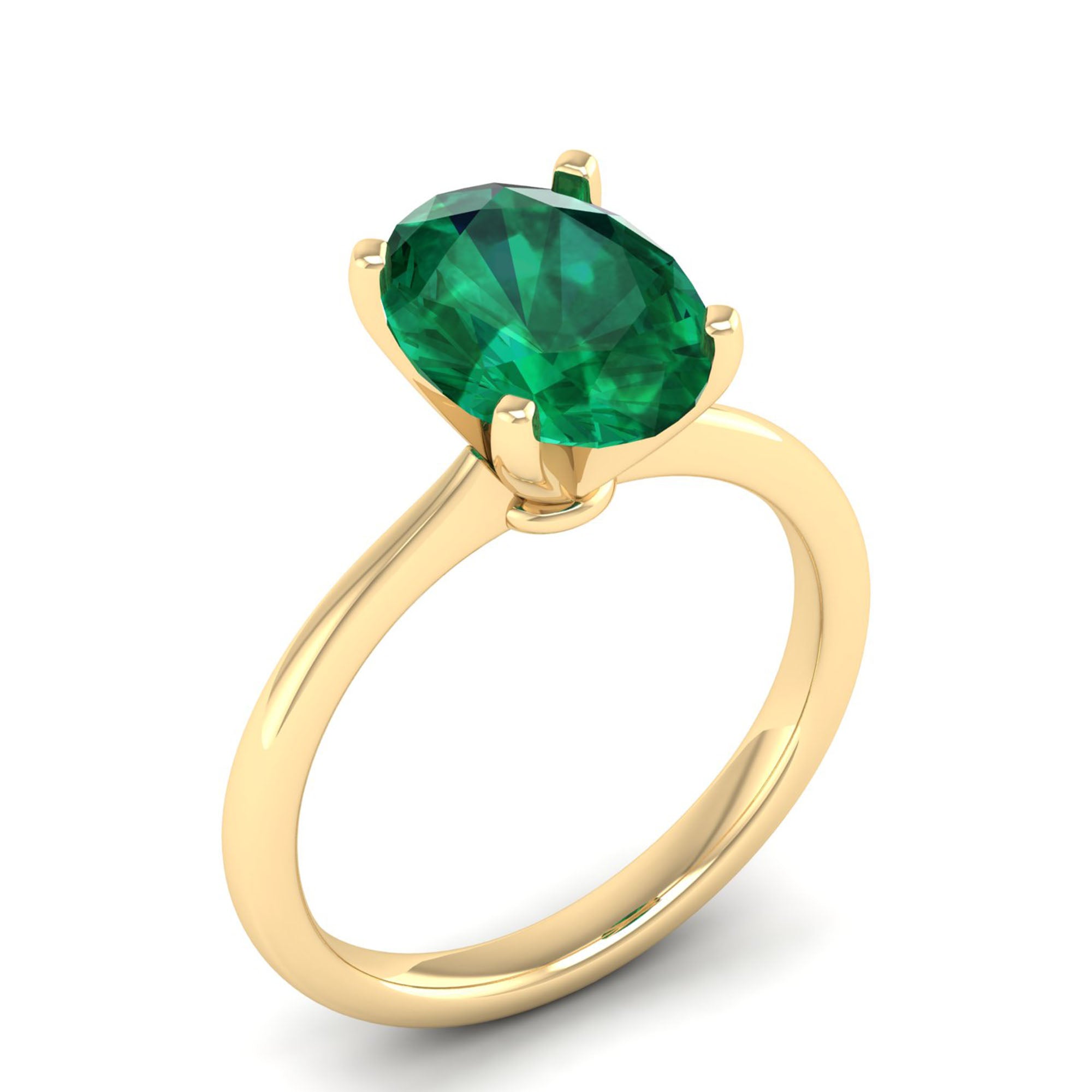 Celestar Classic Oval Emerald Solitaire Ring – 3.0 Carat