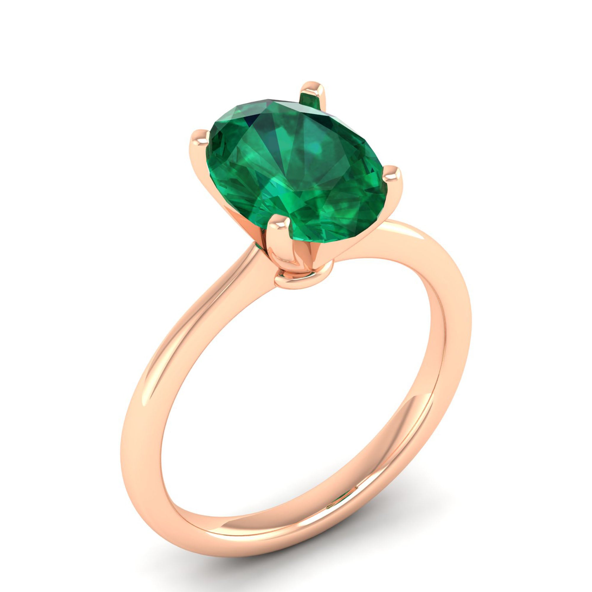 Celestar Classic Oval Emerald Solitaire Ring – 3.0 Carat