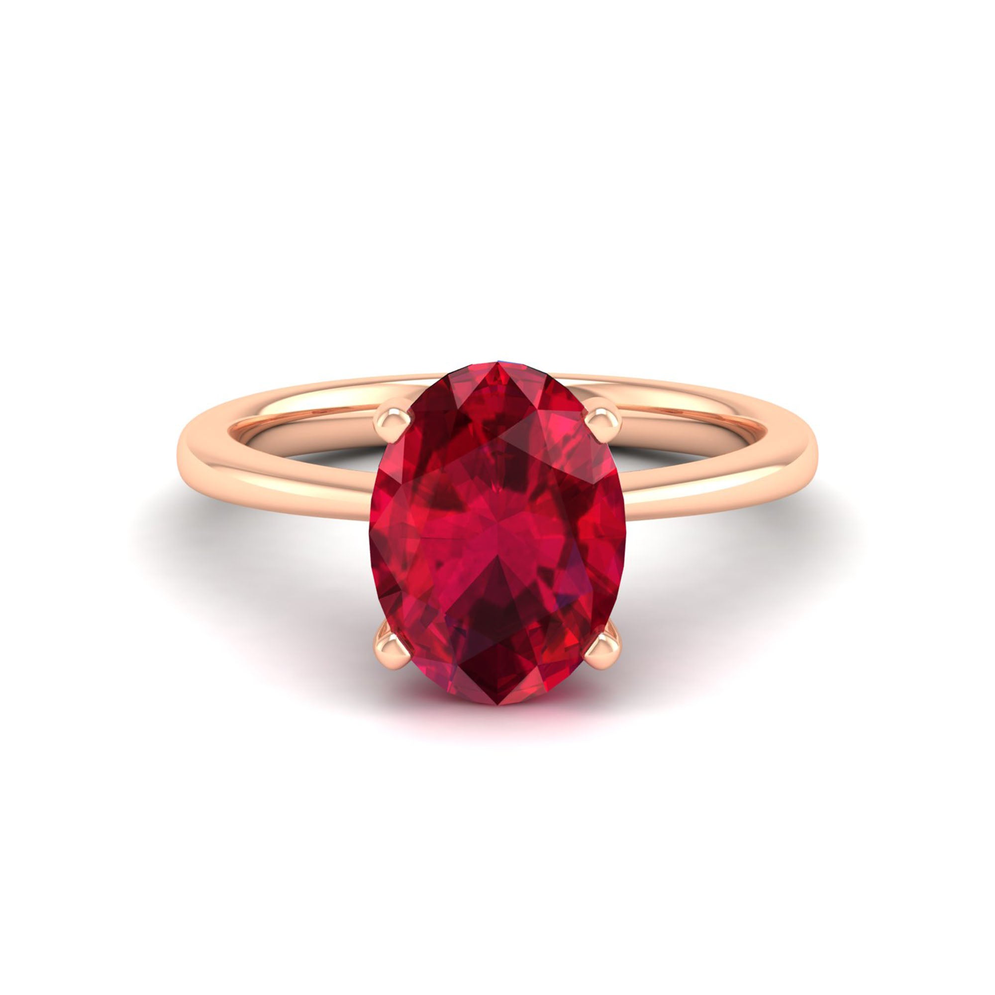 Celestar Classic Oval Ruby Solitaire Ring – 3.0 Carat