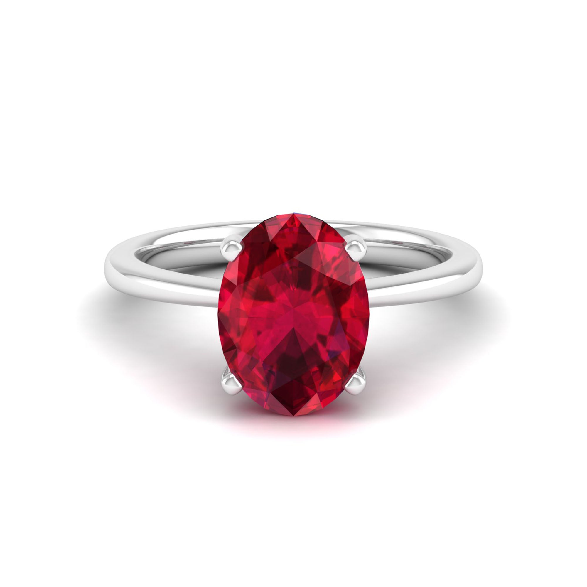 Celestar Classic Oval Ruby Solitaire Ring – 3.0 Carat
