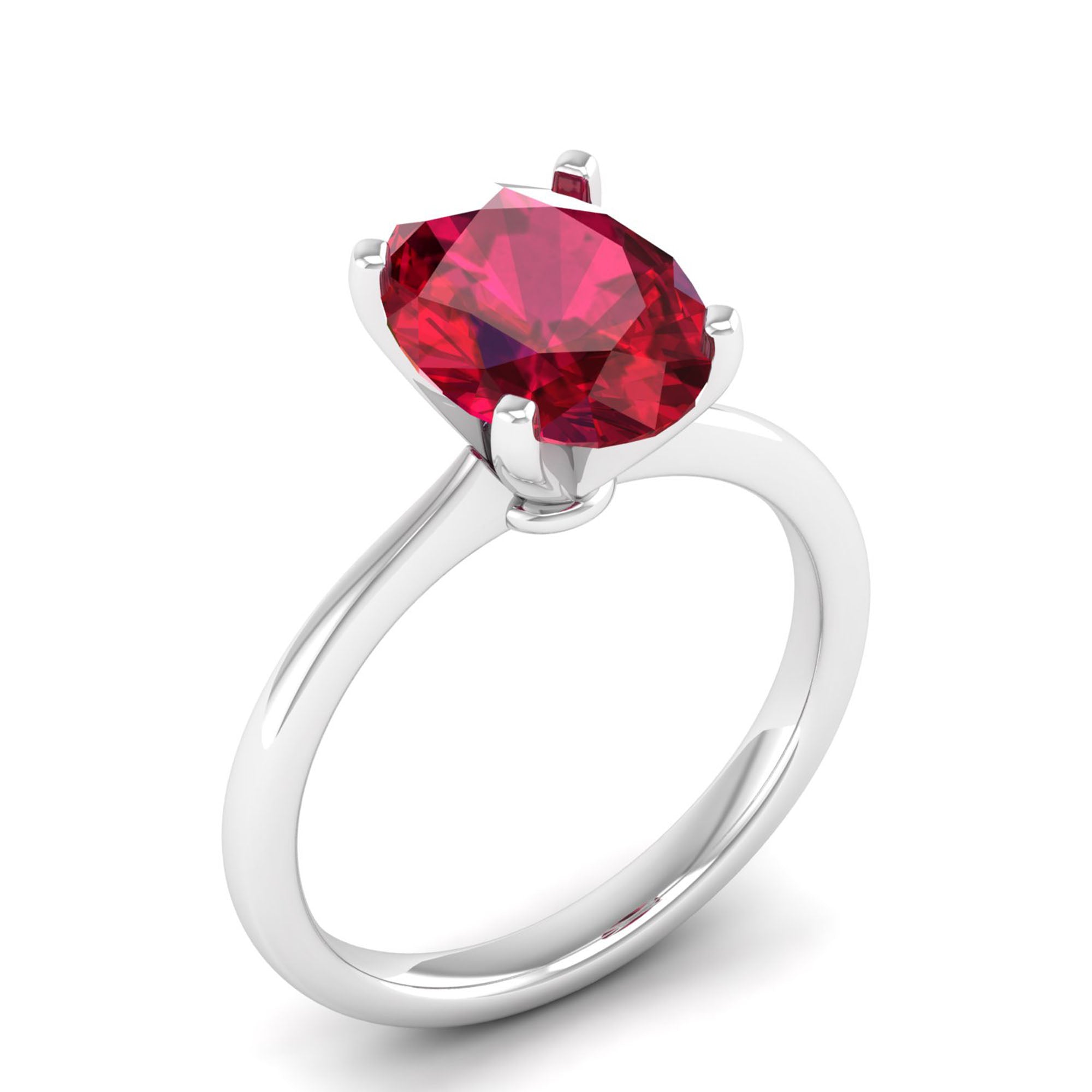 Celestar Classic Oval Ruby Solitaire Ring – 3.0 Carat