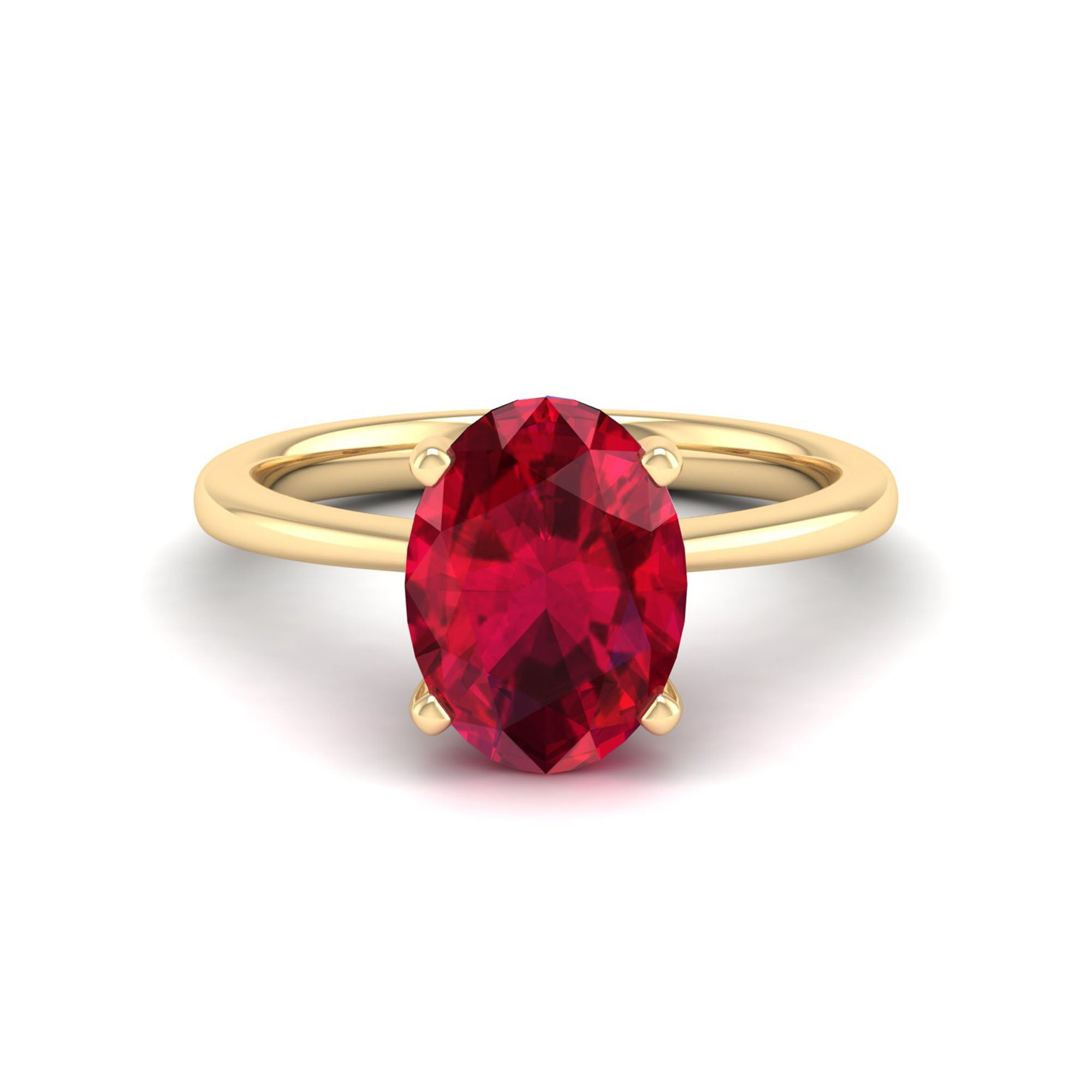Celestar Classic Oval Ruby Solitaire Ring – 3.0 Carat