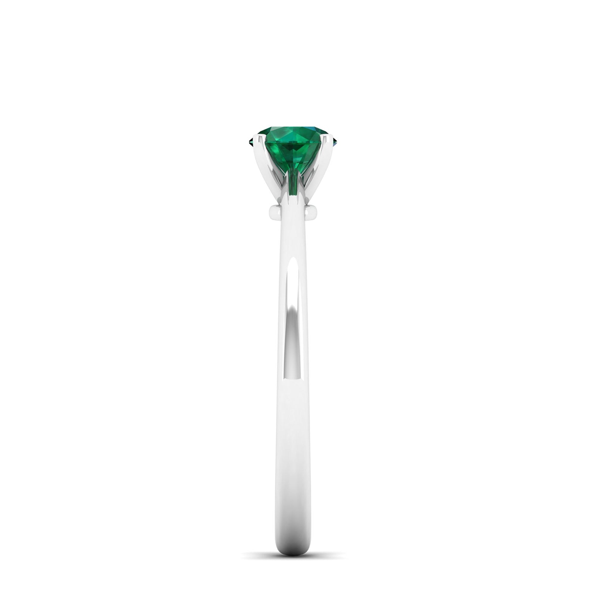 Celestar Classic Round Emerald Solitaire Ring 0.50 Carat