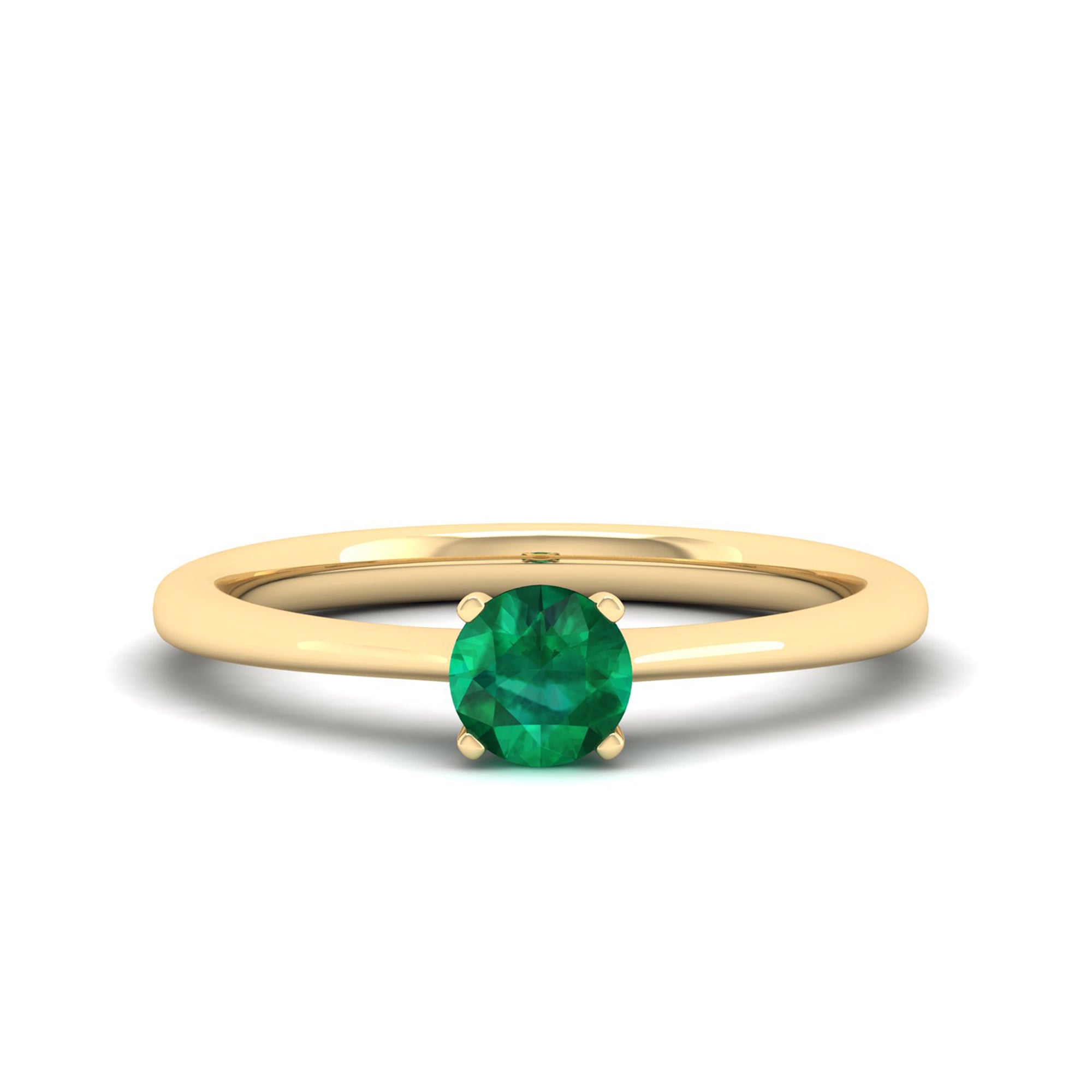 Celestar Classic Round Emerald Solitaire Ring 0.50 Carat