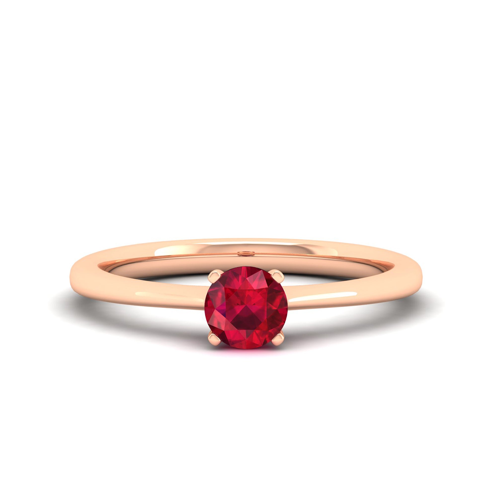 Celestar Classic Round Ruby Solitaire Ring 0.50 Carat