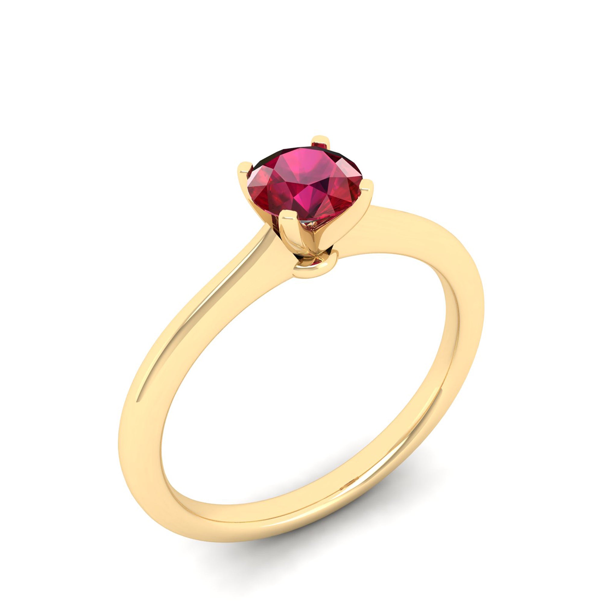 Celestar Classic Round Ruby Solitaire Ring 0.50 Carat