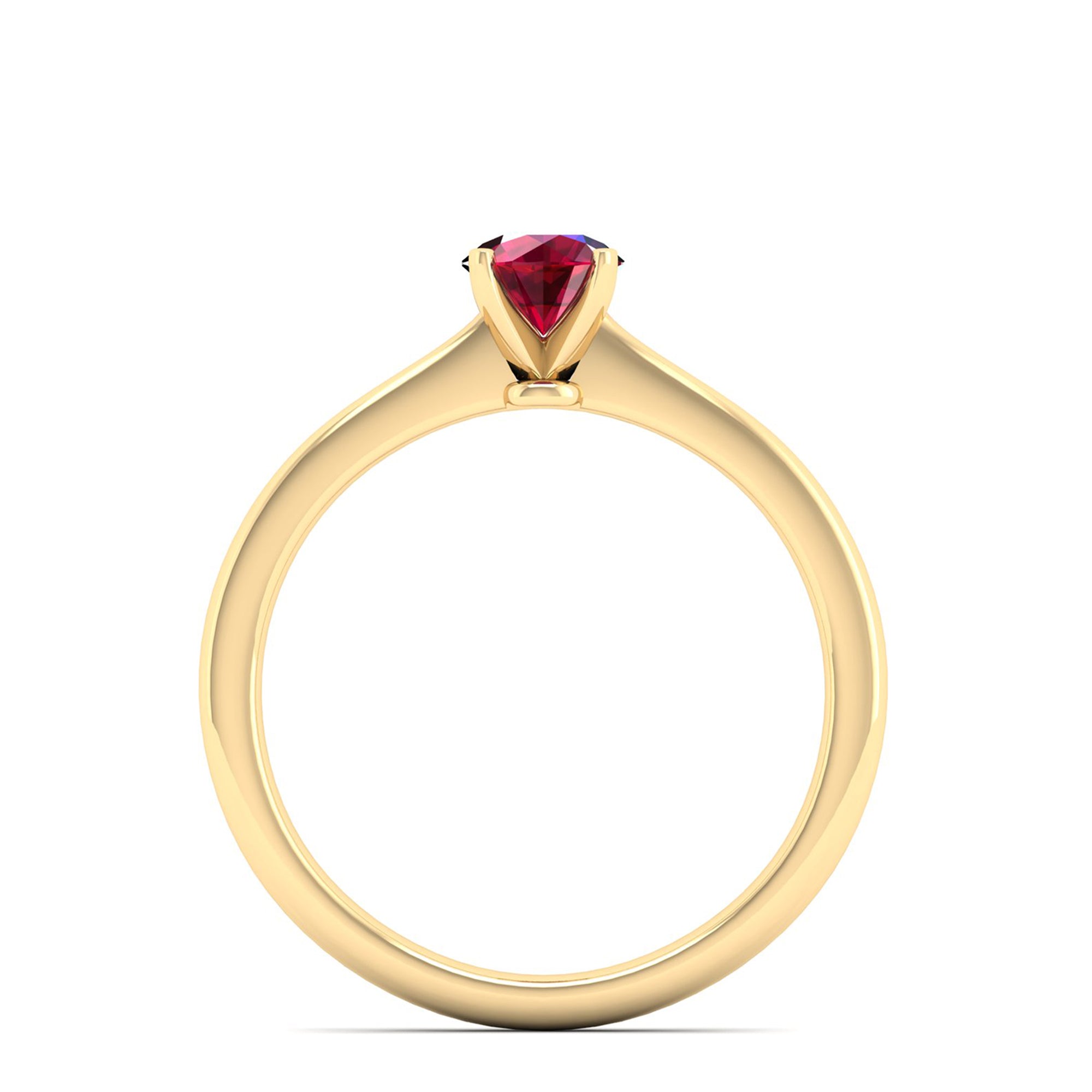 Celestar Classic Round Ruby Solitaire Ring 0.50 Carat