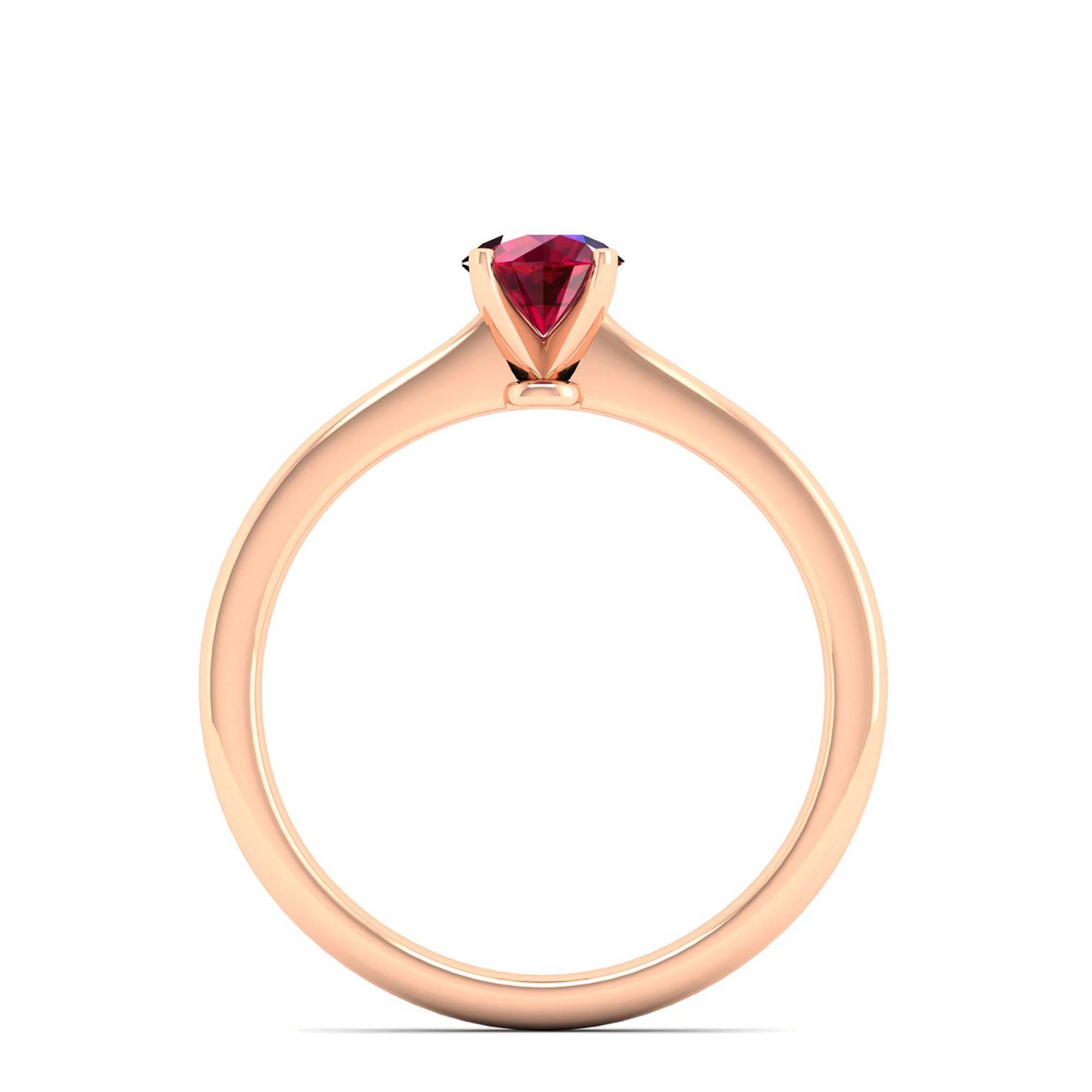 Celestar Classic Round Ruby Solitaire Ring 0.50 Carat