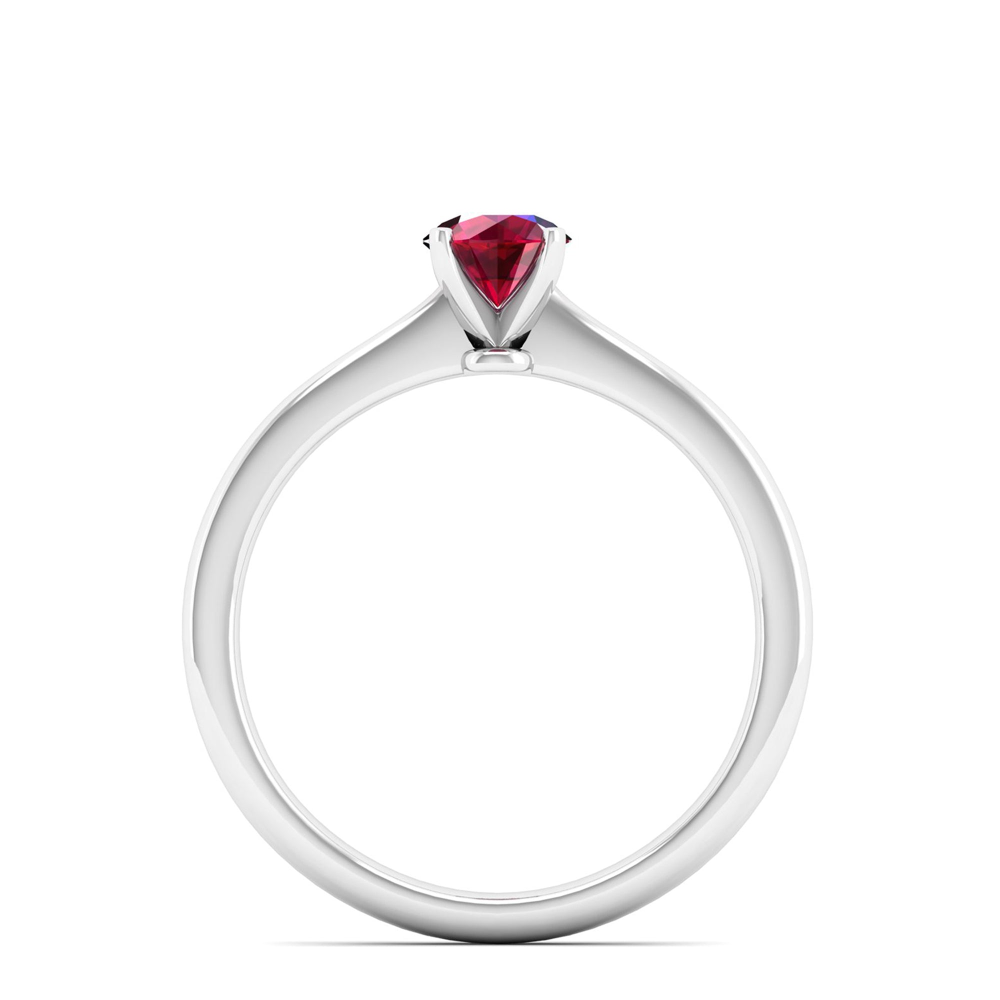 Celestar Classic Round Ruby Solitaire Ring 0.50 Carat