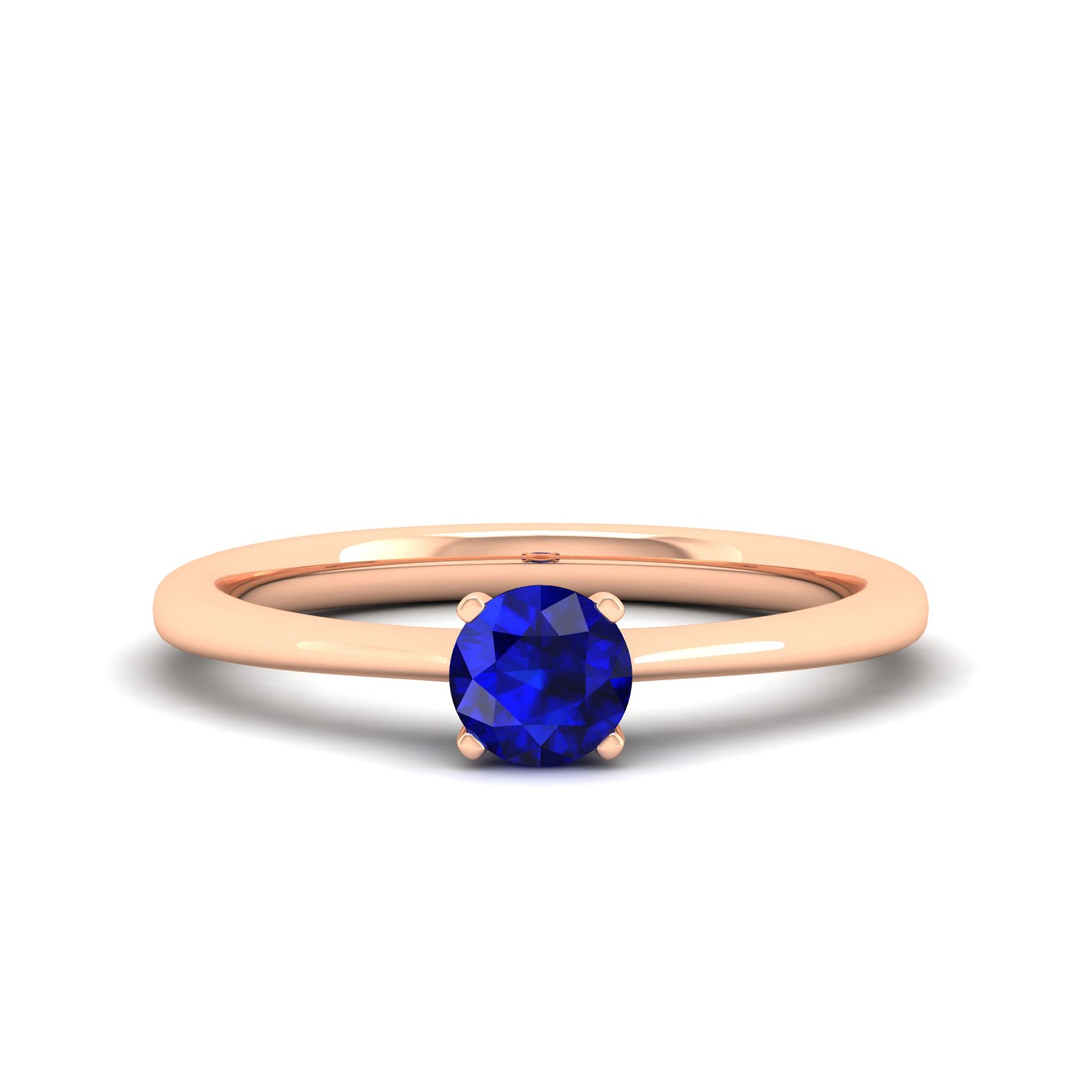 Celestar Classic Round Sapphire Solitaire Ring 0.50 Carat