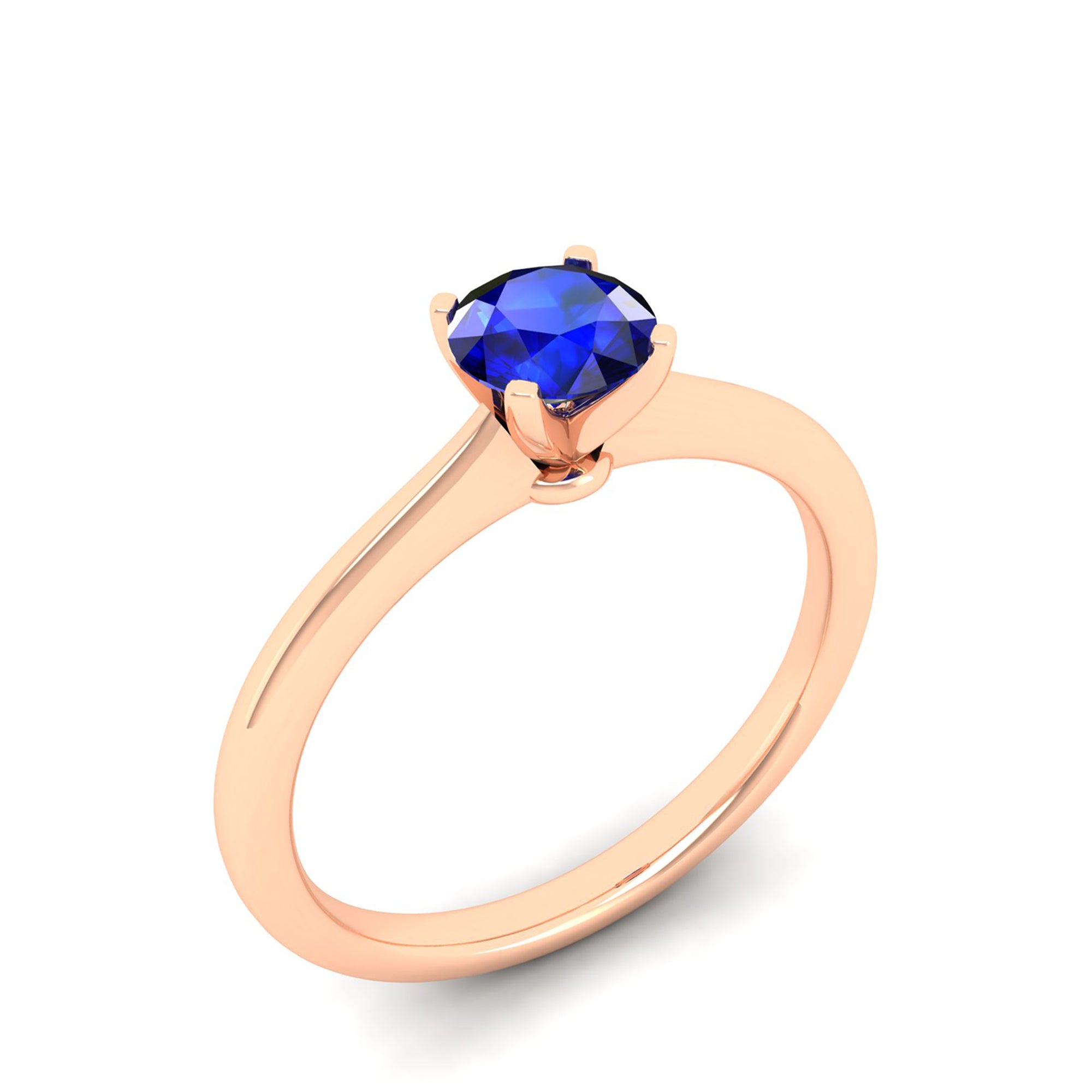 Celestar Classic Round Sapphire Solitaire Ring 0.50 Carat
