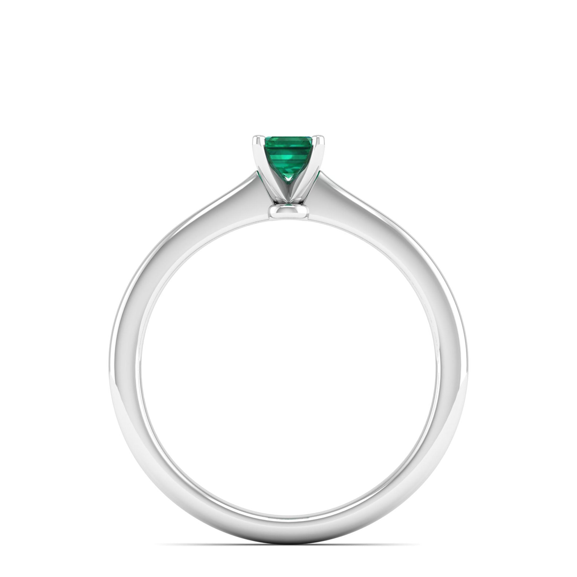 Celestar Emerald-Cut Emerald Solitaire Ring 0.5 Carat