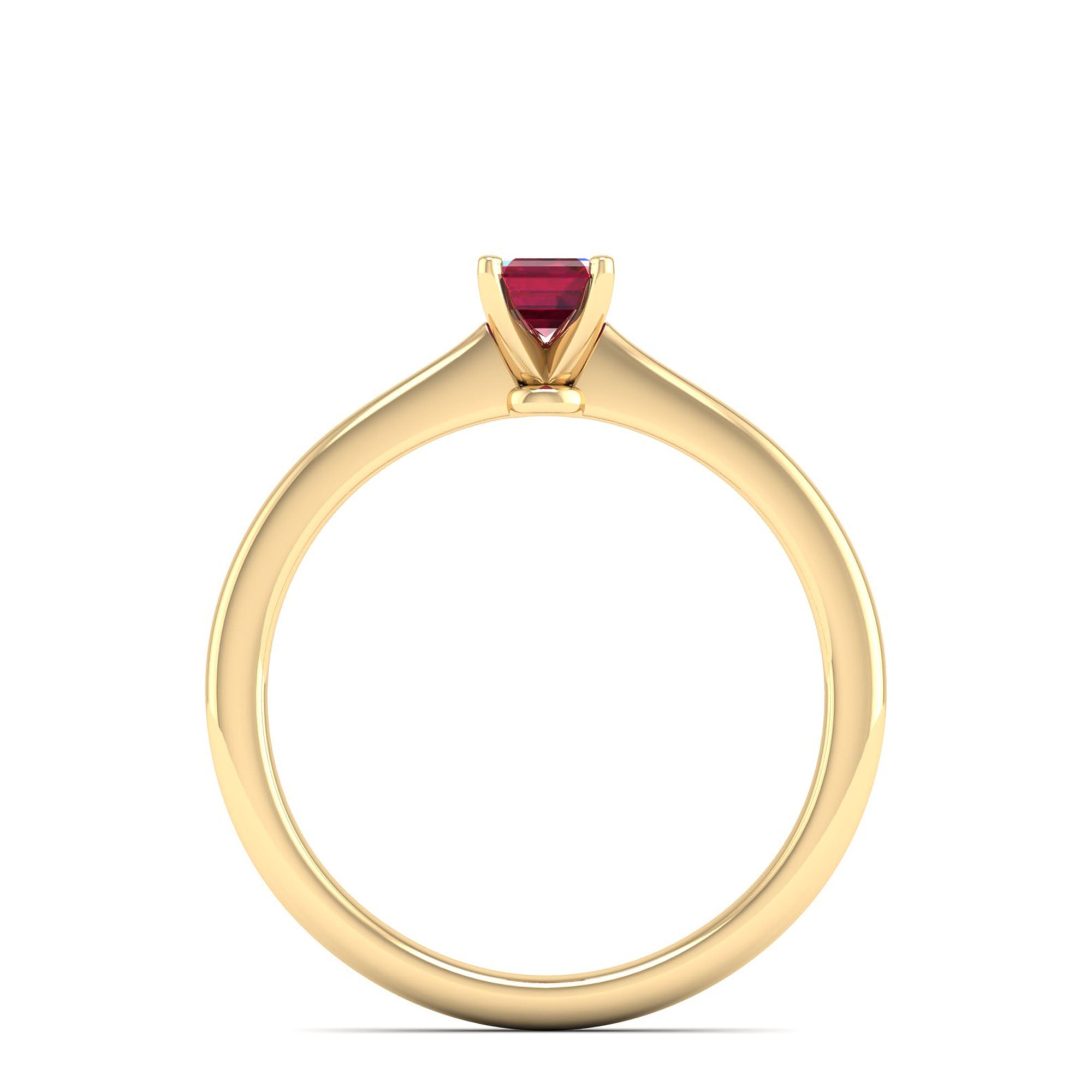 Celestar Emerald-Cut Ruby Solitaire Ring 0.50 Carat