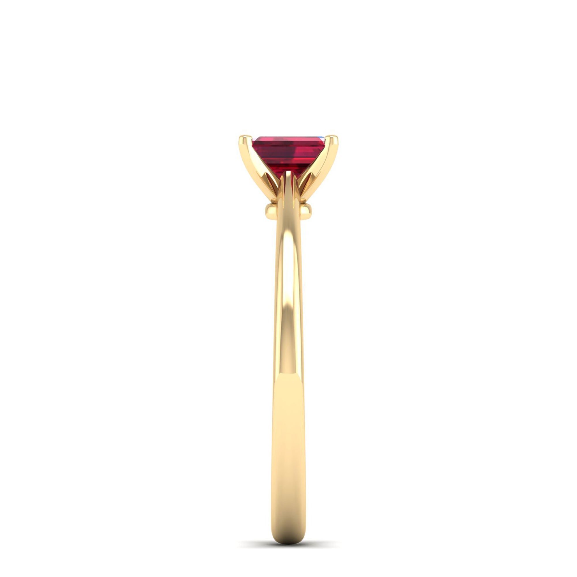 Celestar Emerald-Cut Ruby Solitaire Ring 0.50 Carat