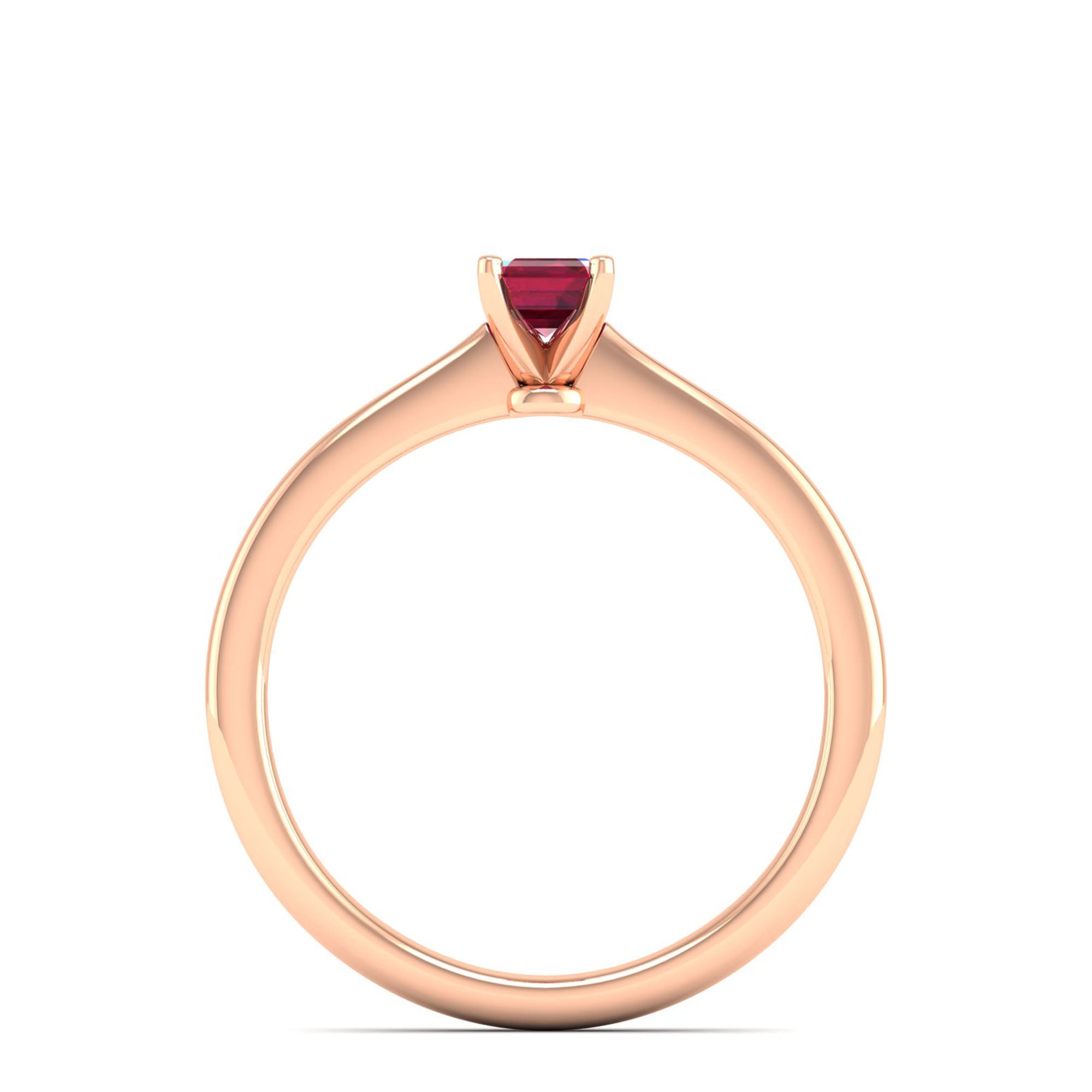 Celestar Emerald-Cut Ruby Solitaire Ring 0.50 Carat