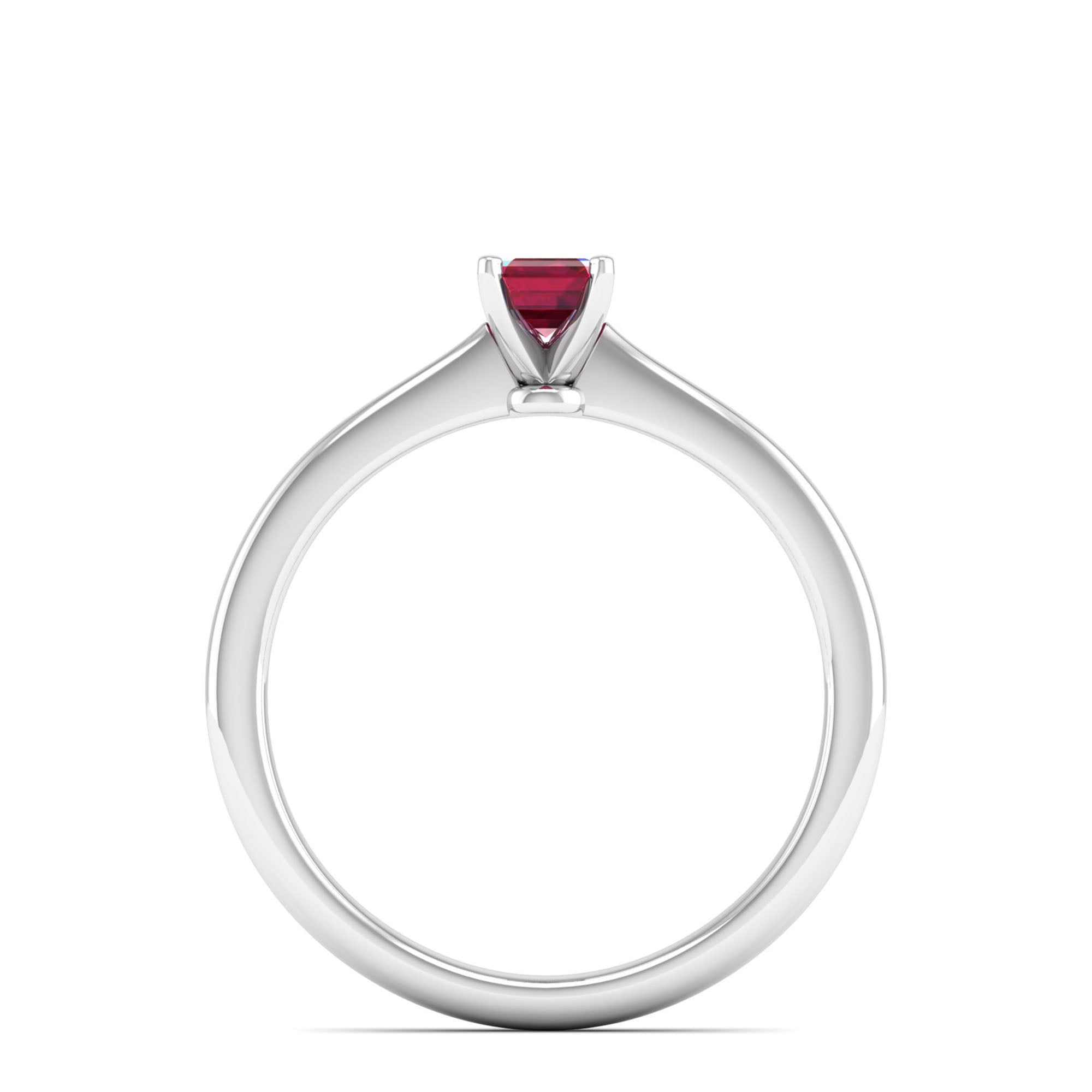 Celestar Emerald-Cut Ruby Solitaire Ring 0.50 Carat