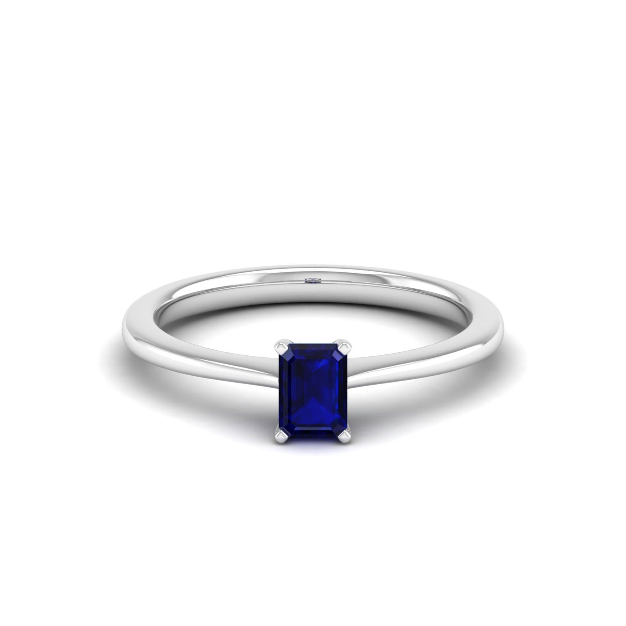 Celestar Emerald-Cut Sapphire Solitaire Ring 0.50 Carat