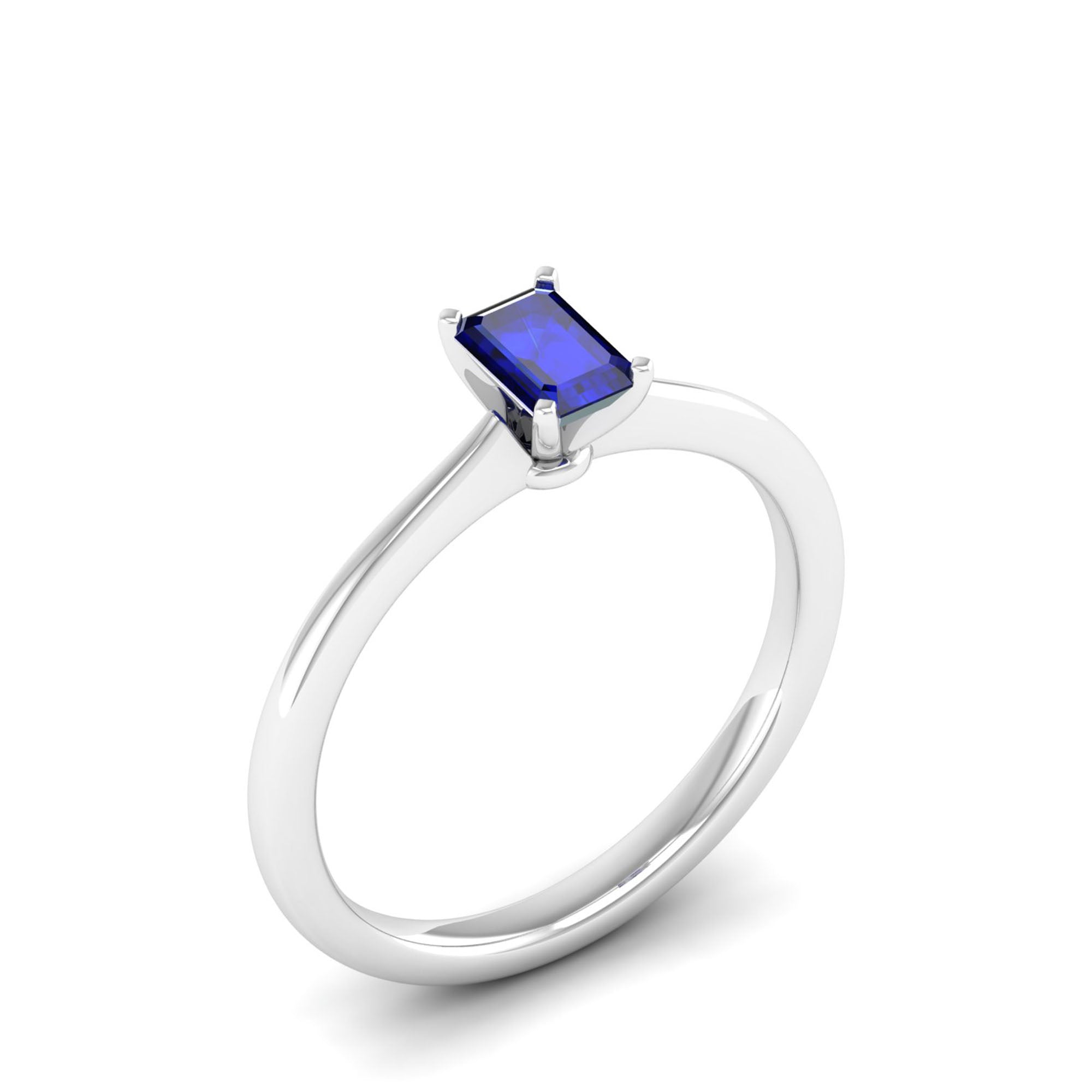 Celestar Emerald-Cut Sapphire Solitaire Ring 0.50 Carat
