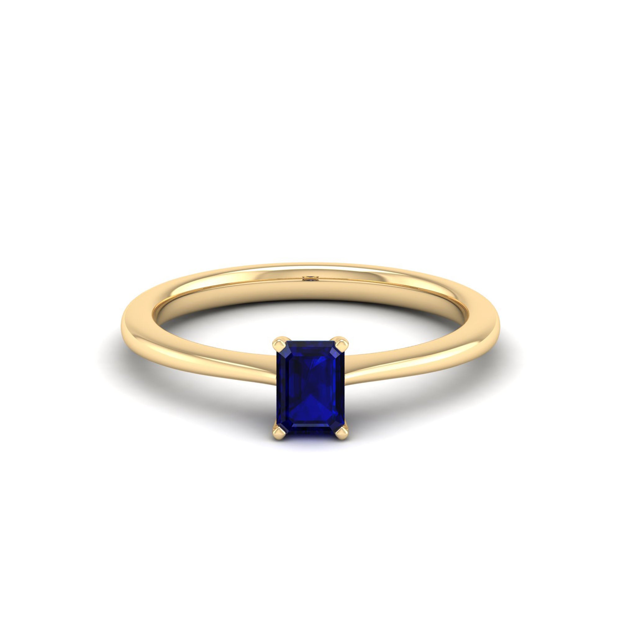 Celestar Emerald-Cut Sapphire Solitaire Ring 0.50 Carat