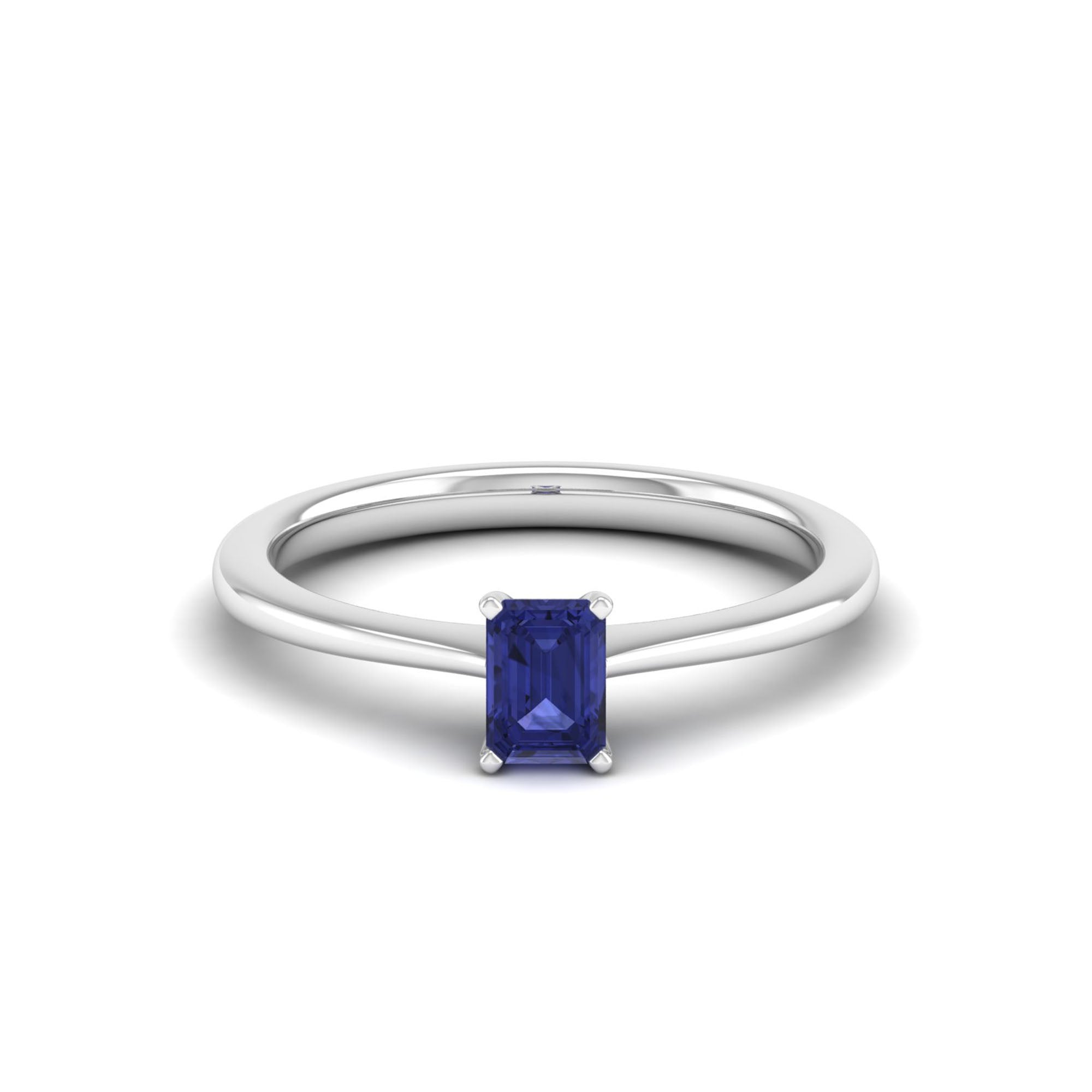 Celestar Emerald-Cut Tanzanite Solitaire Ring 0.50 Carat
