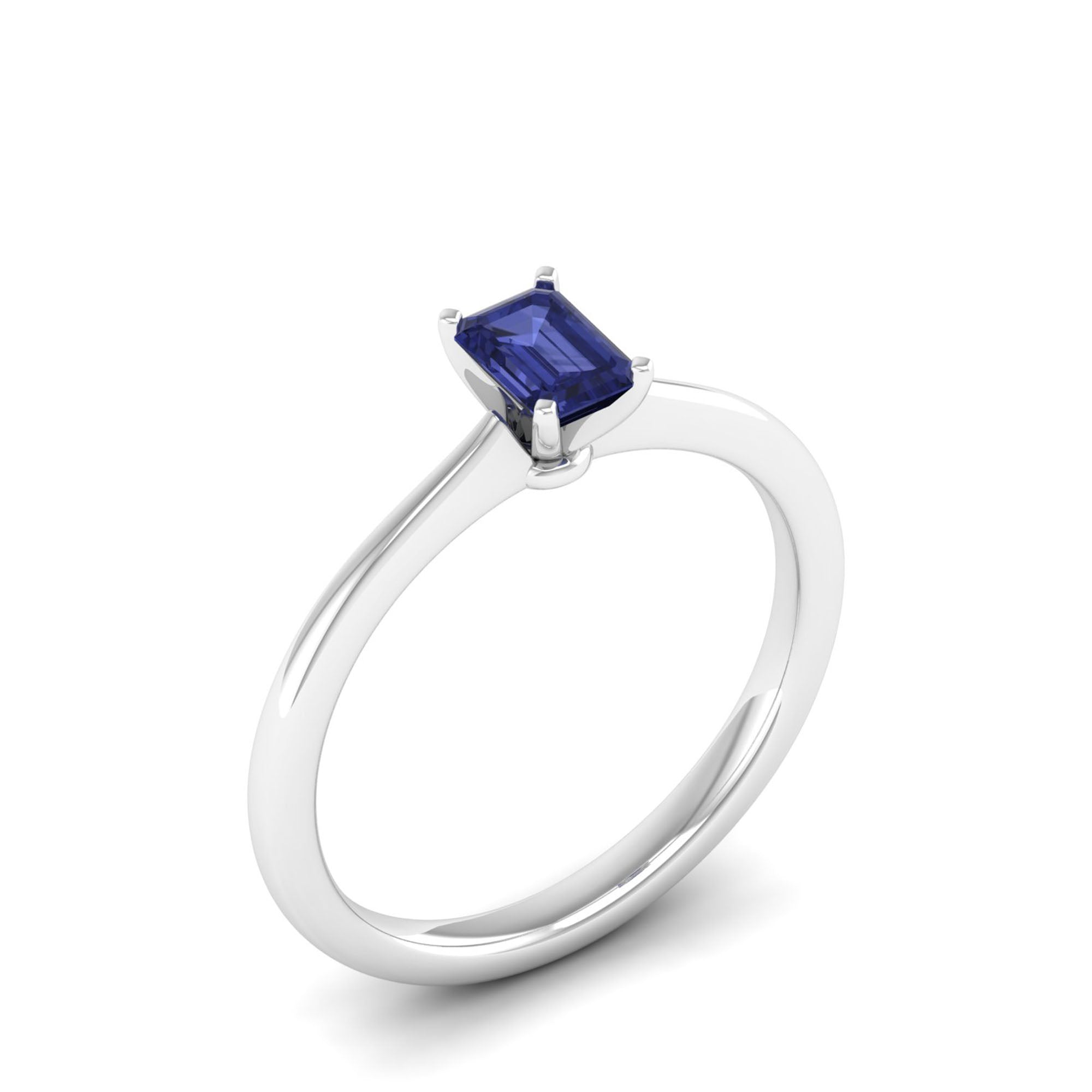 Celestar Emerald-Cut Tanzanite Solitaire Ring 0.50 Carat