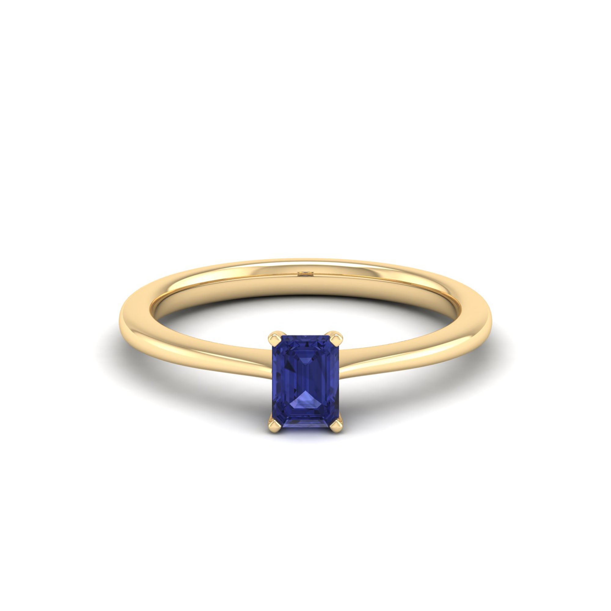 Celestar Emerald-Cut Tanzanite Solitaire Ring 0.50 Carat