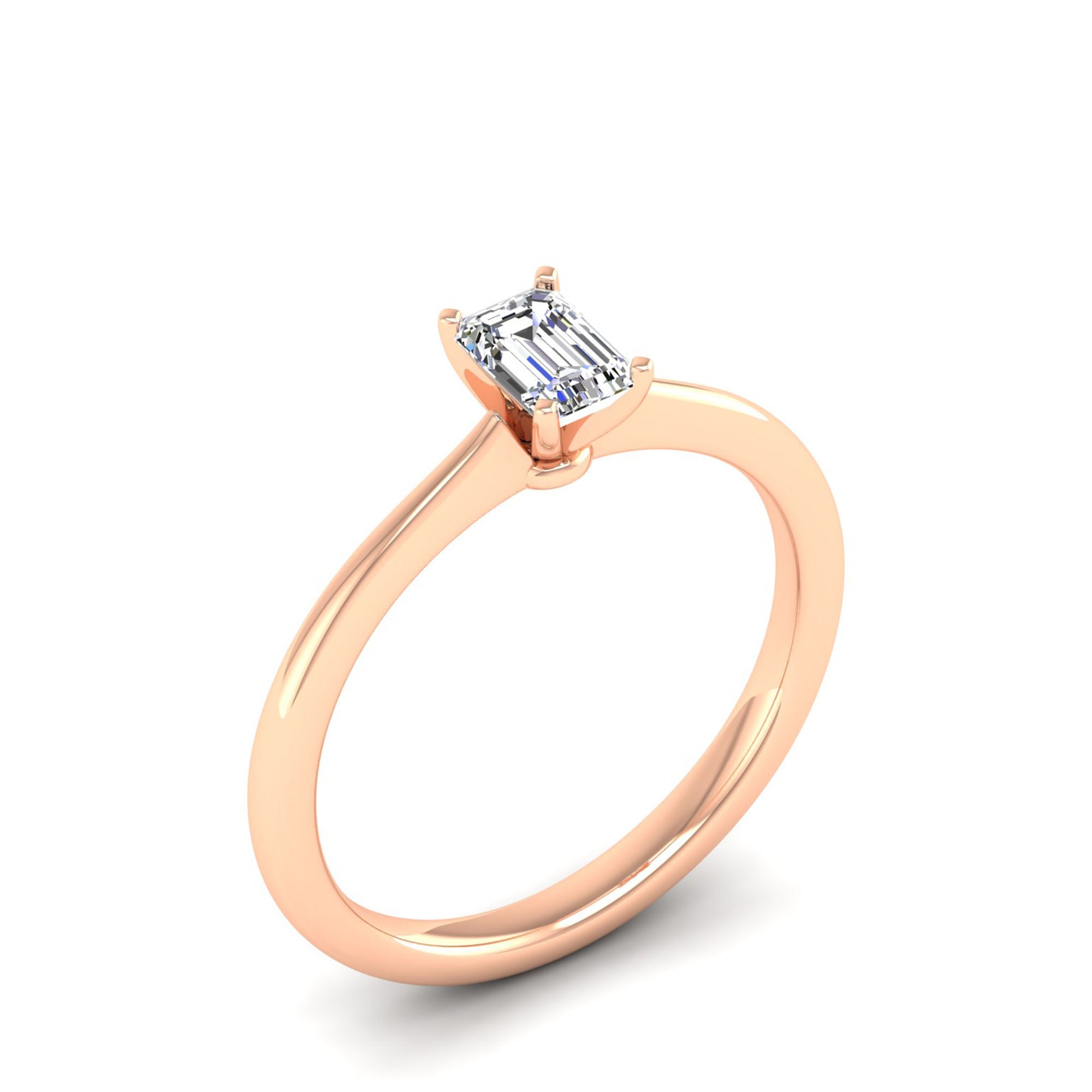 Celestar Emerald-Cut Diamond Solitaire Ring 0.5 Carat