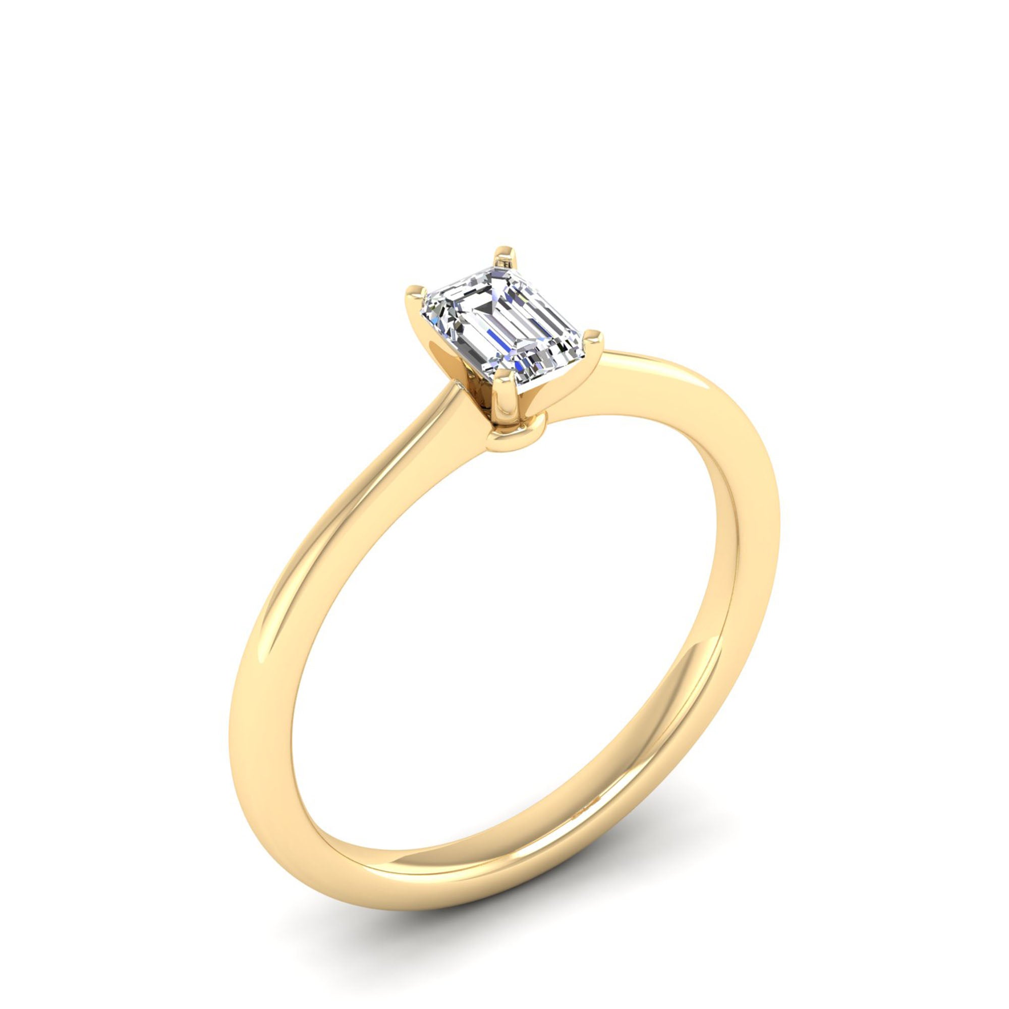 Celestar Emerald-Cut Diamond Solitaire Ring 0.5 Carat