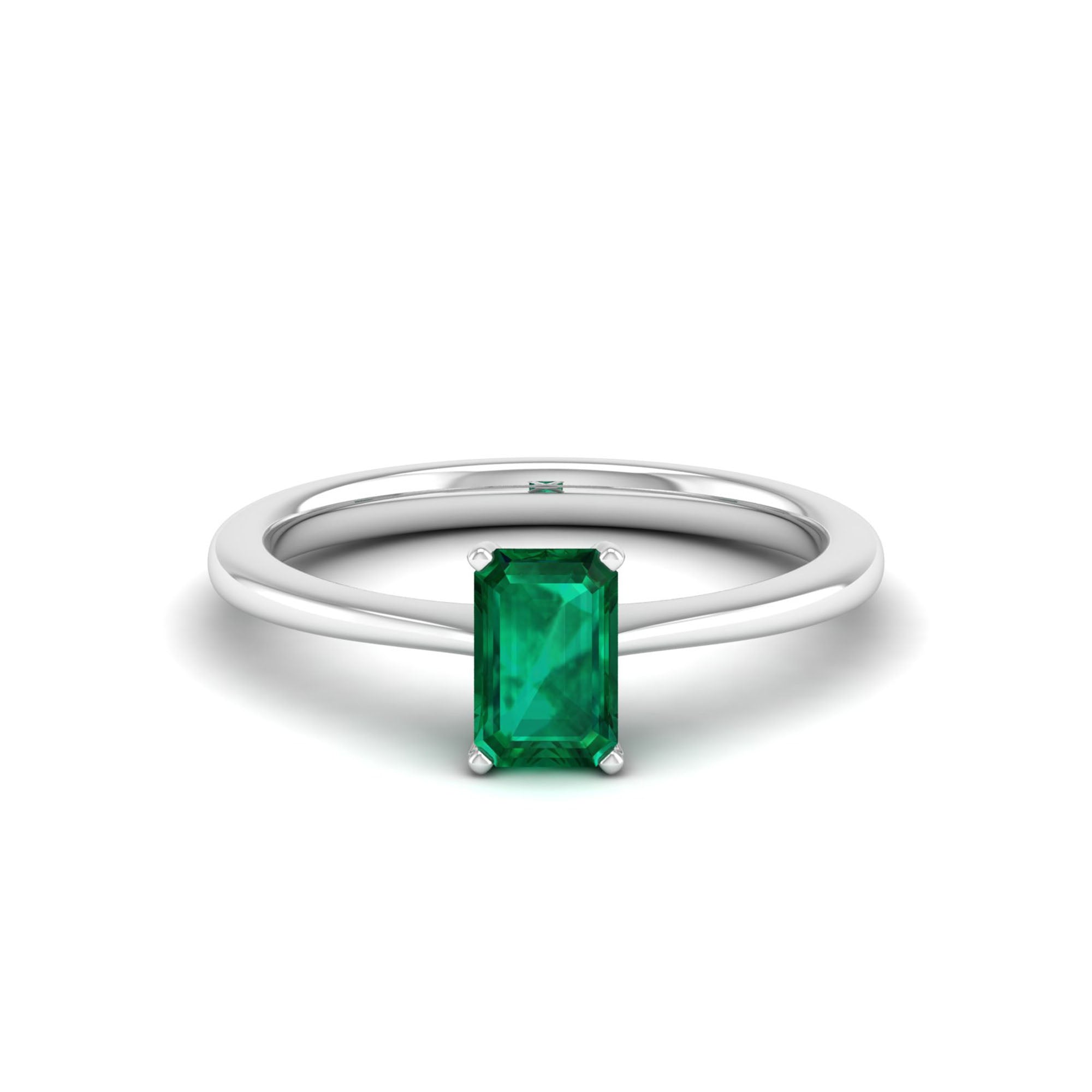 Celestar Emerald-Cut Emerald Solitaire Ring 1.00 Carat