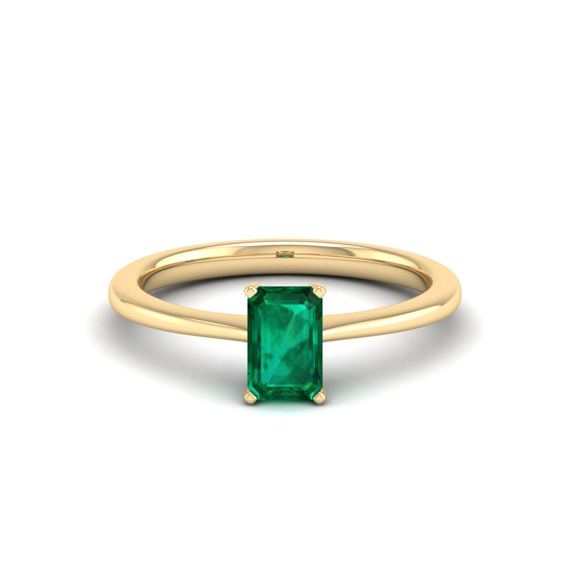 Celestar Emerald-Cut Emerald Solitaire Ring 1.00 Carat