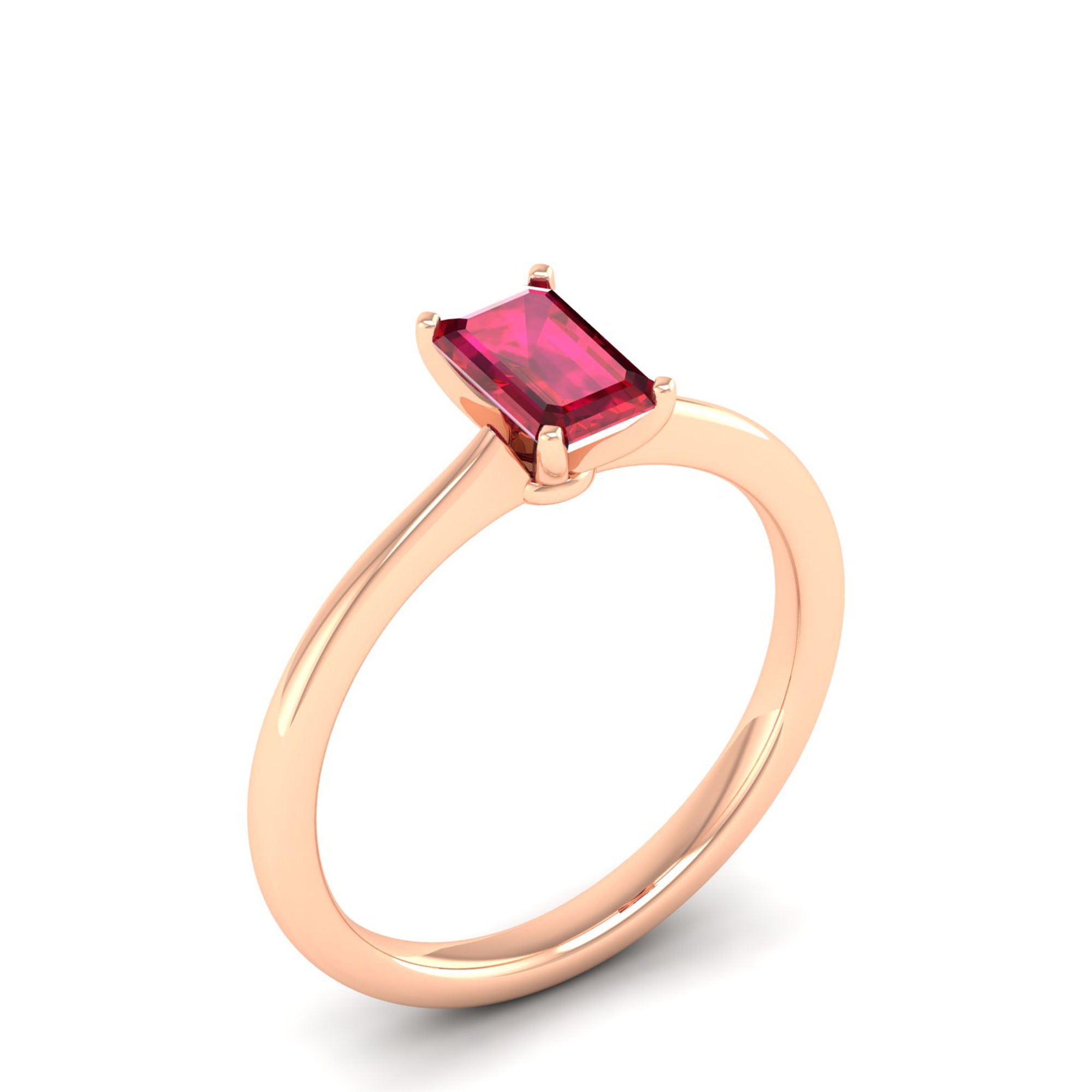 Celestar Emerald-Cut Ruby Solitaire Ring 1.00 Carat