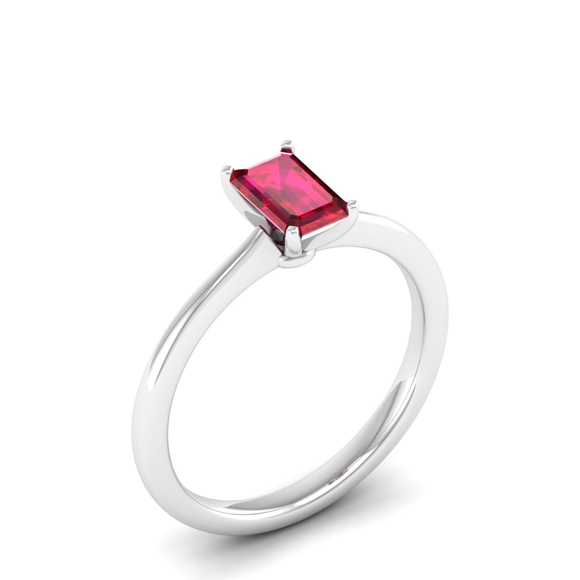 Celestar Emerald-Cut Ruby Solitaire Ring 1.00 Carat