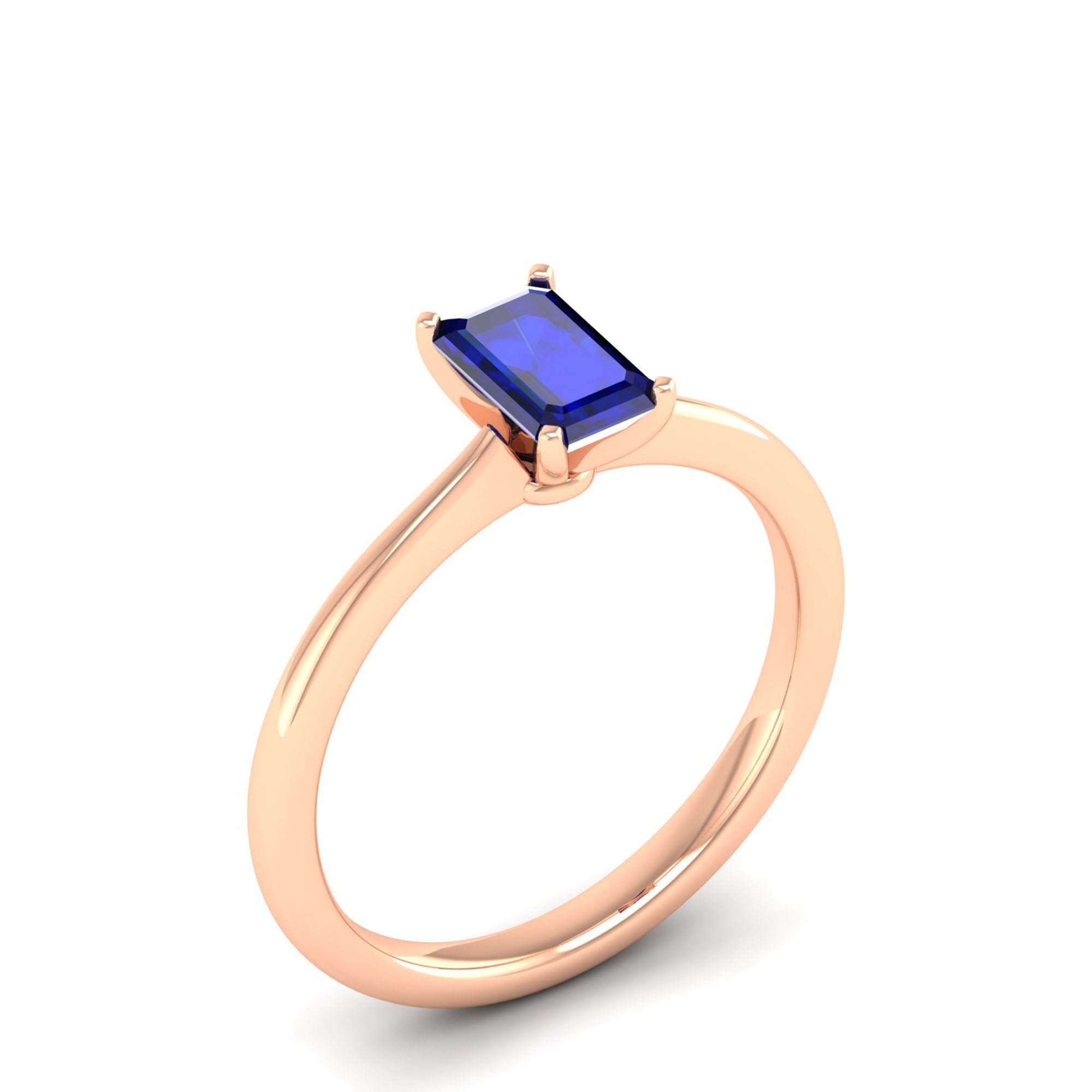 Celestar Emerald-Cut Sapphire Solitaire Ring 1.00 Carat