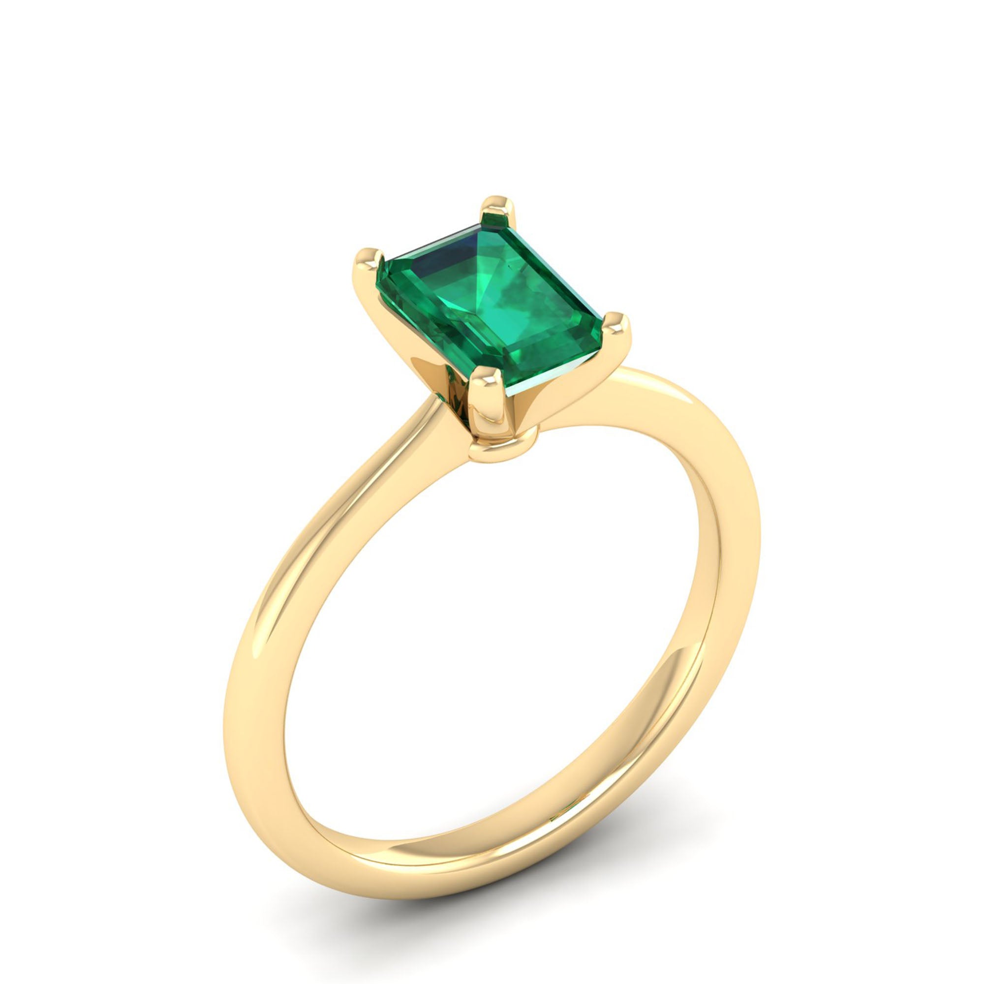 Celestar Emerald-Cut Emerald Solitaire Ring 1.50 Carat