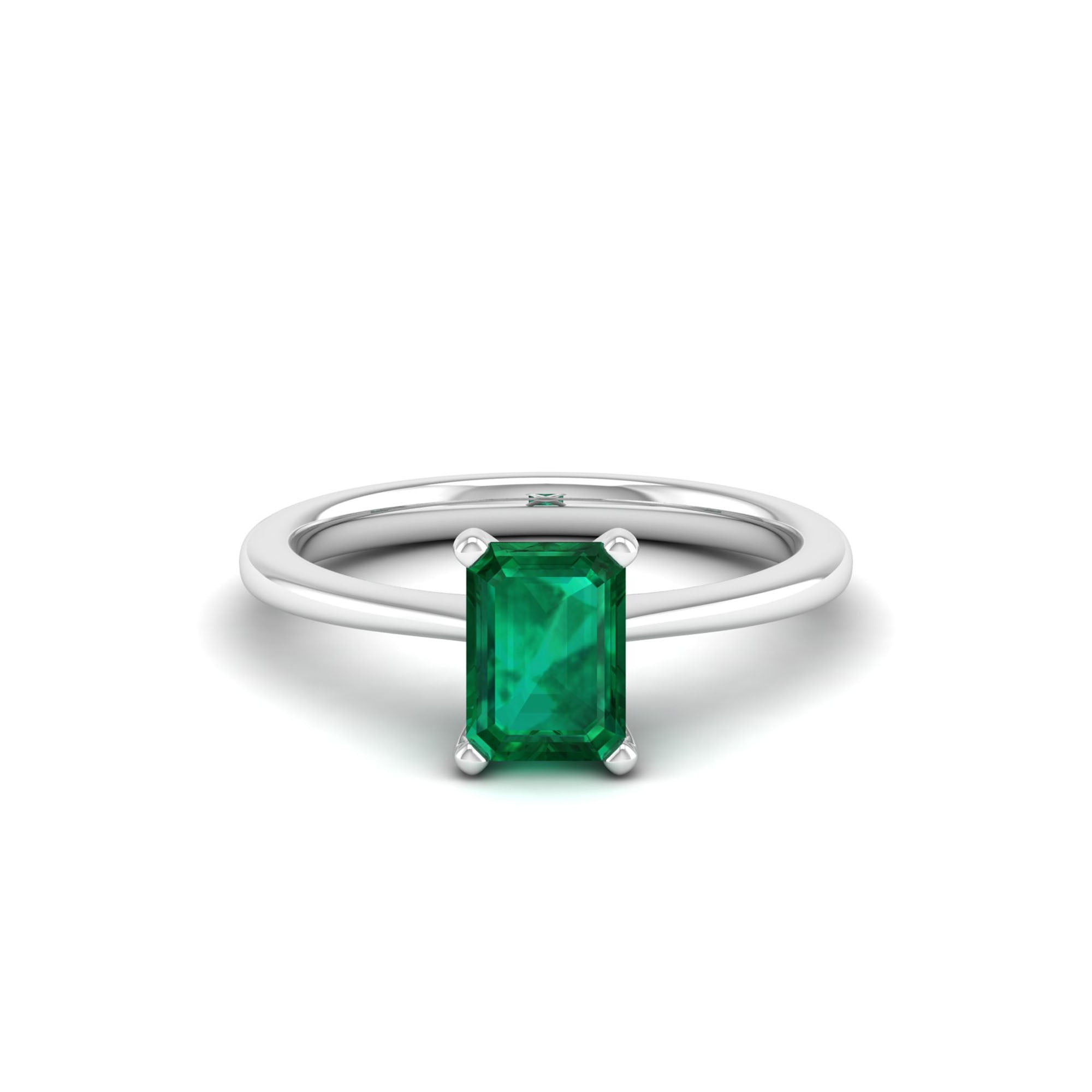 Celestar Emerald-Cut Emerald Solitaire Ring 1.50 Carat