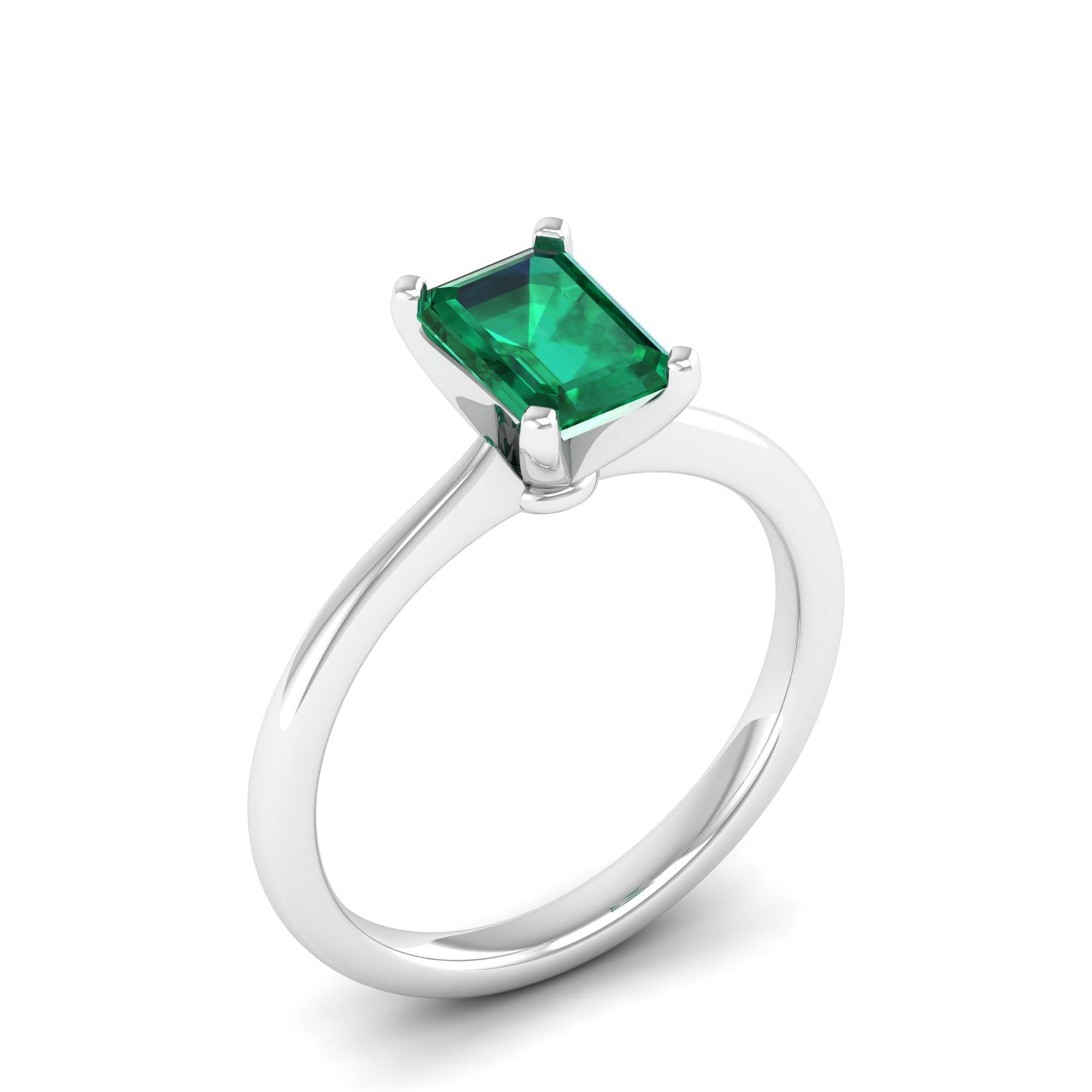 Celestar Emerald-Cut Emerald Solitaire Ring 1.50 Carat