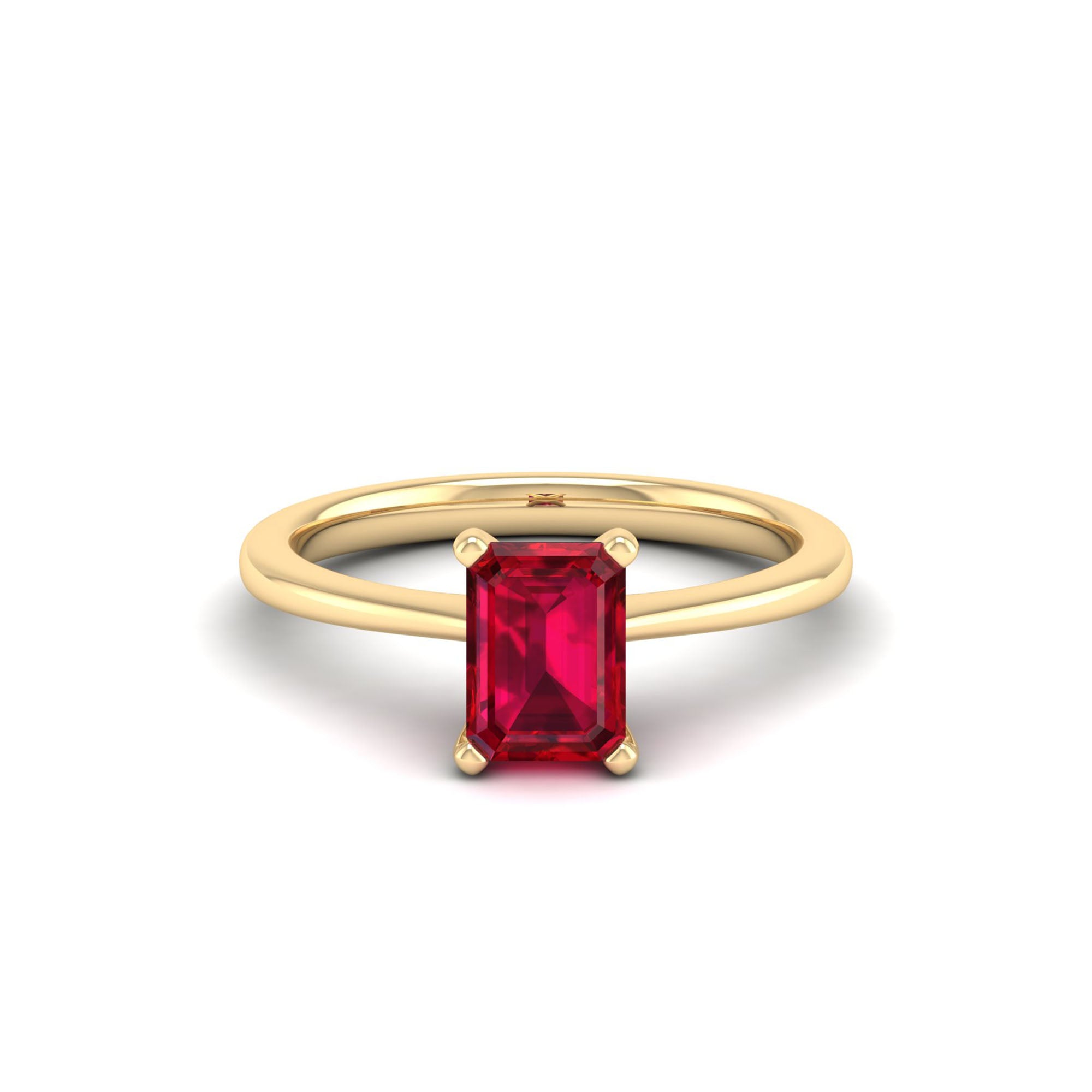 Celestar Emerald-Cut Ruby Solitaire Ring 1.50 Carat